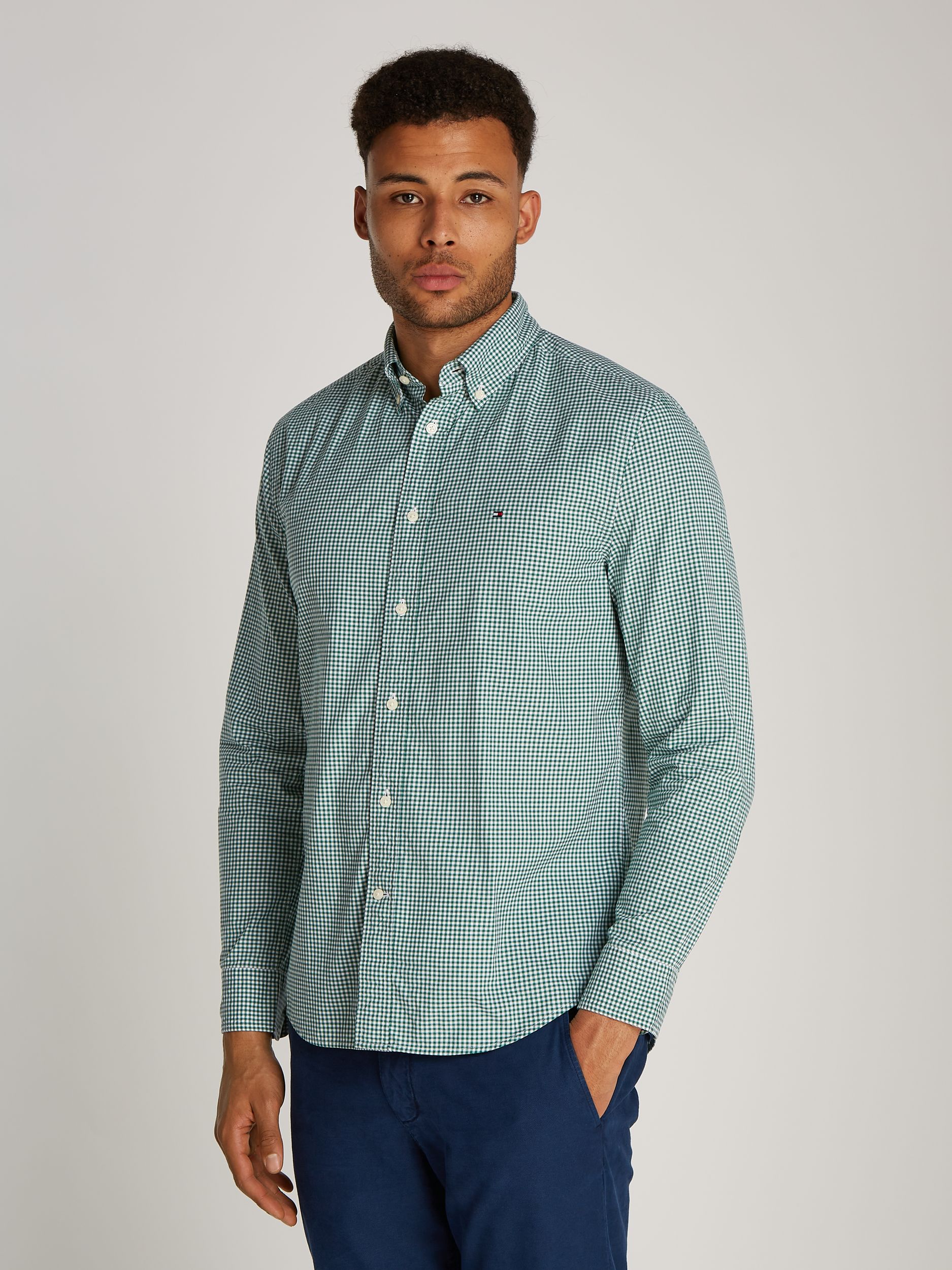  |  FLEX POPLIN GINGHAM RF SHIRT | XL | green mix / white