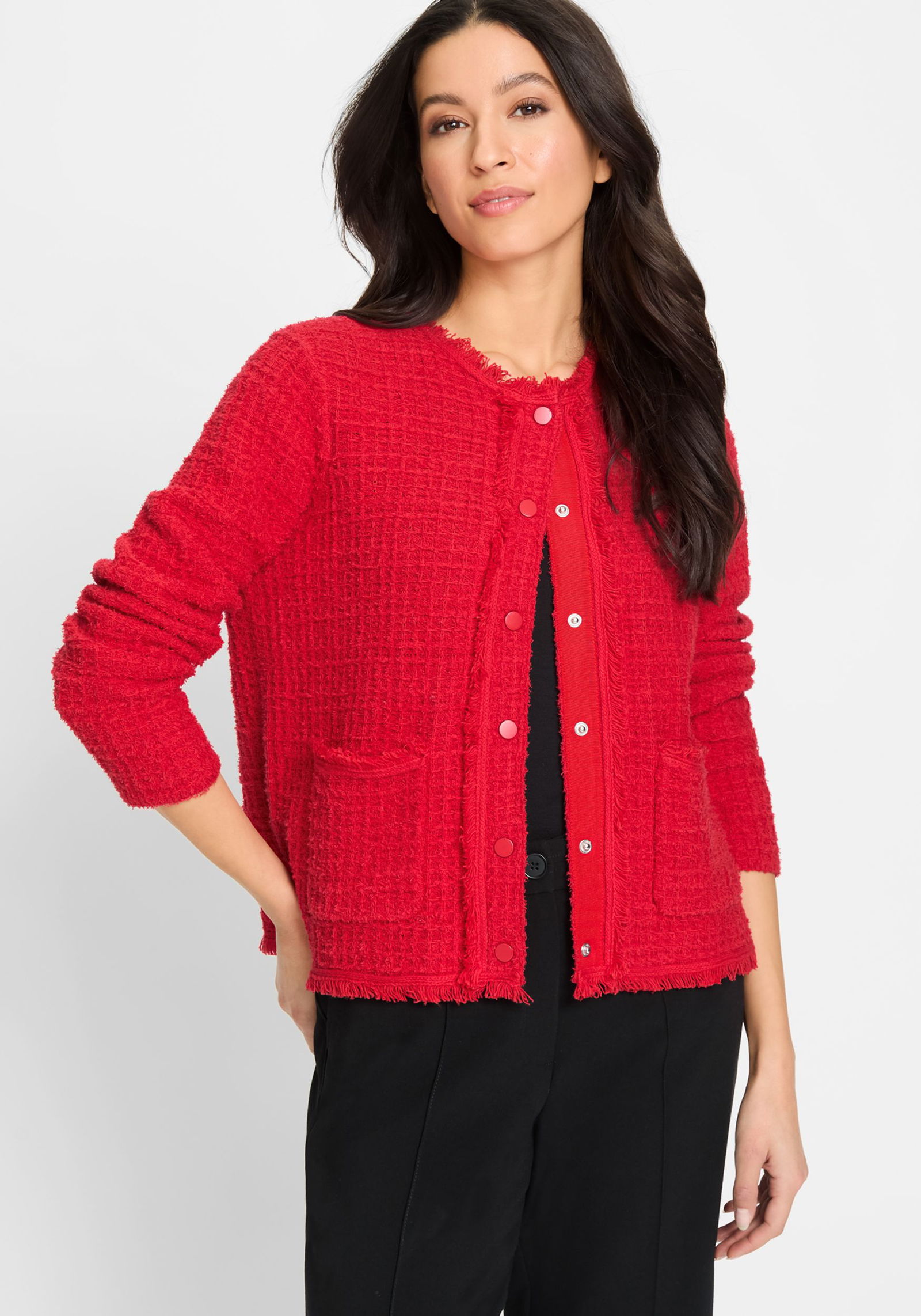 Olsen |  Olsen Strickjacke | Cardigan  | 40 | red rose