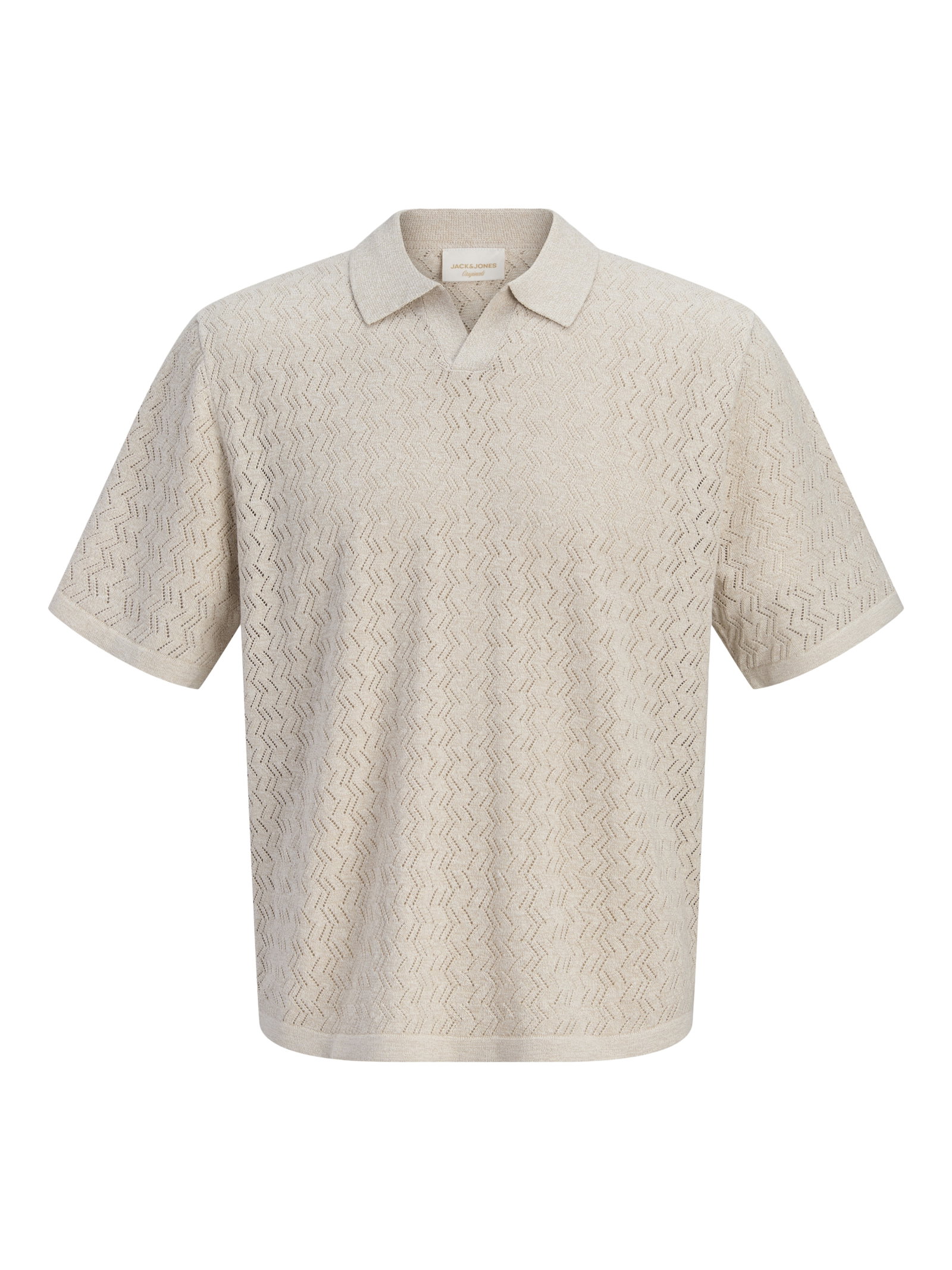 JORTYLER KNIT SS SPLIT NECK POLO SN, Feather Gray #1