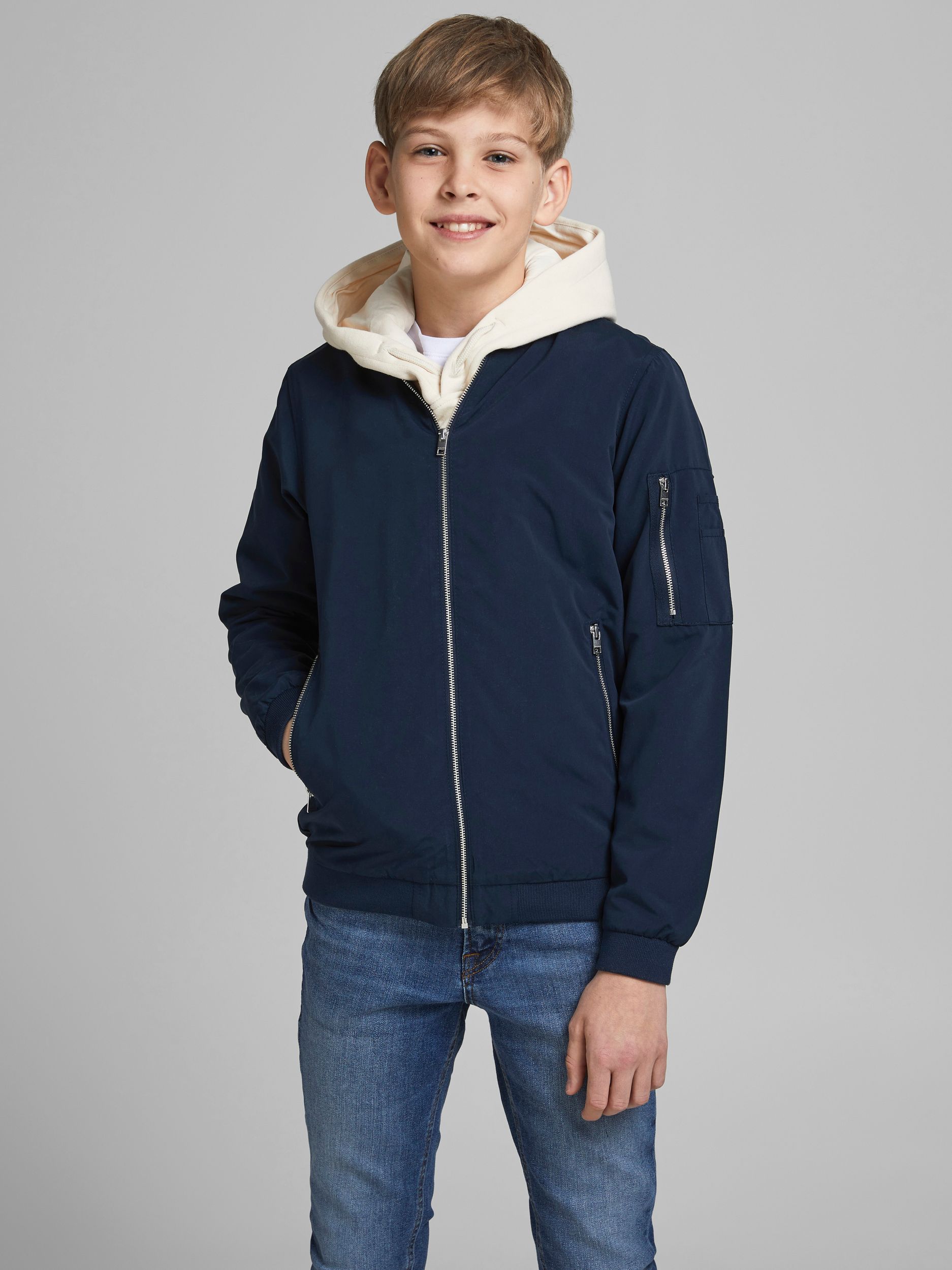 Jack&Jones |  JJERUSH BOMBER NOOS JNR | 176 | navy blazer