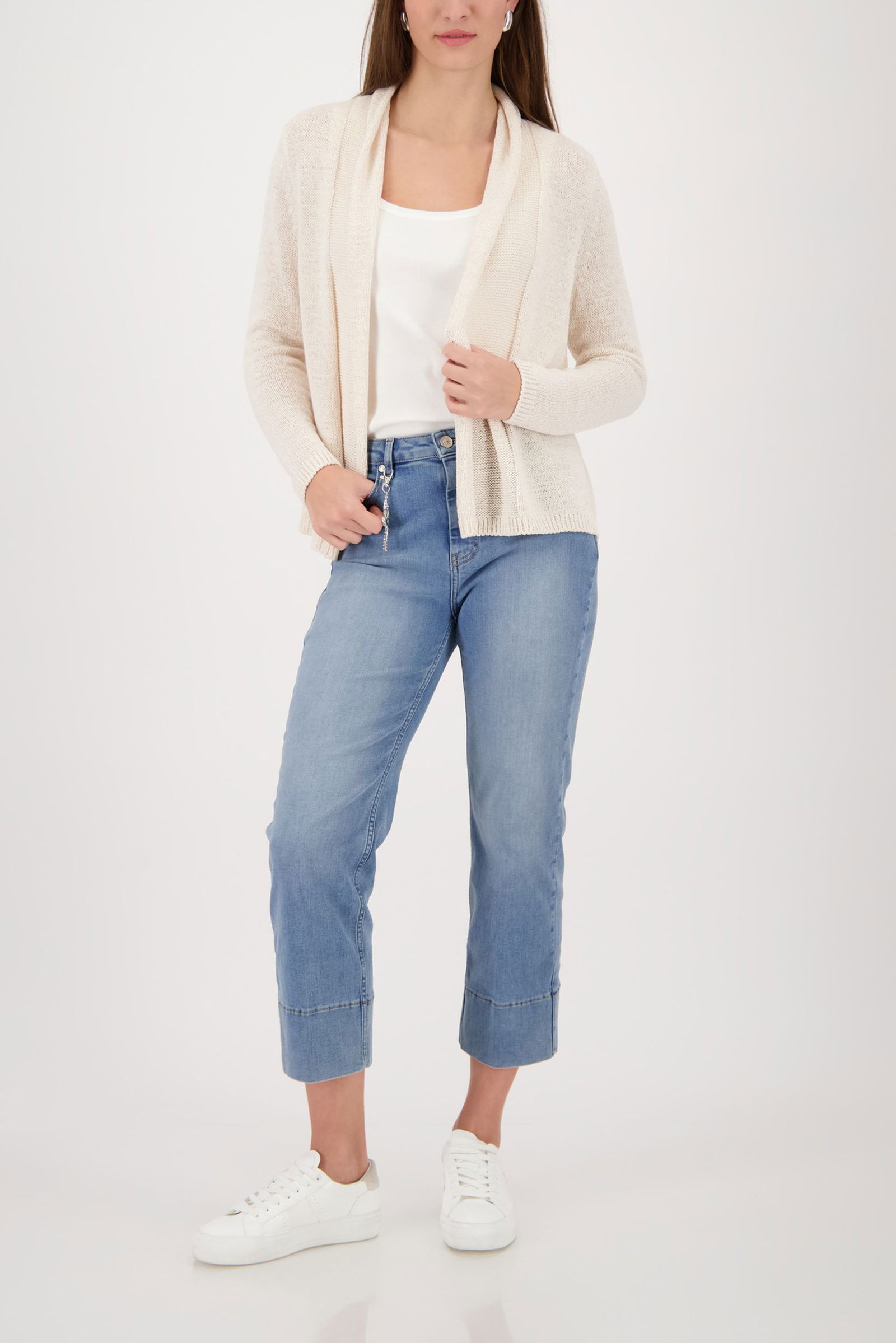 |  Strickjacke, champagne beige | 46 | cloudy grey