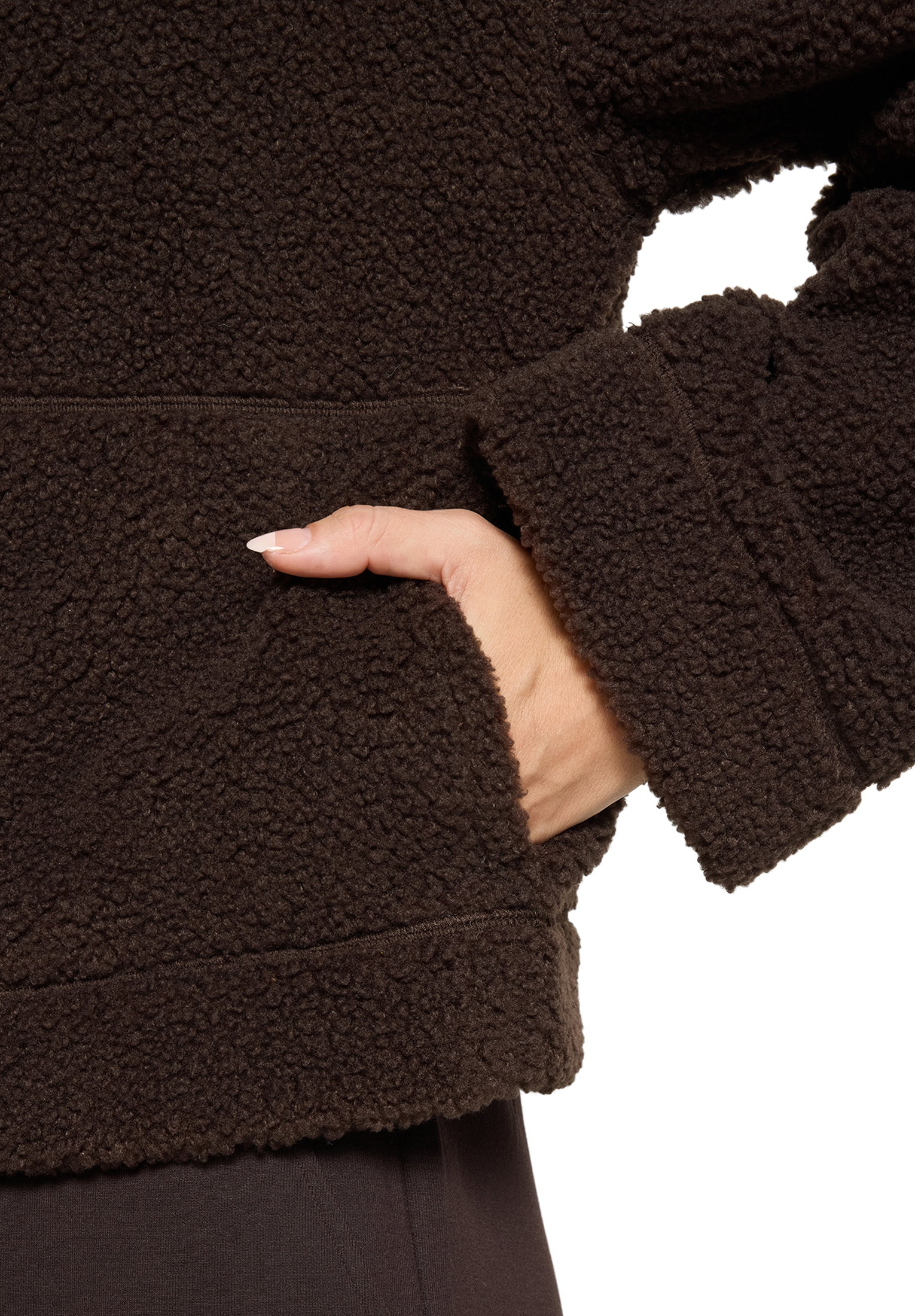 Sweat Jacke Kurz 1/1 Arm, Black Coffee #7