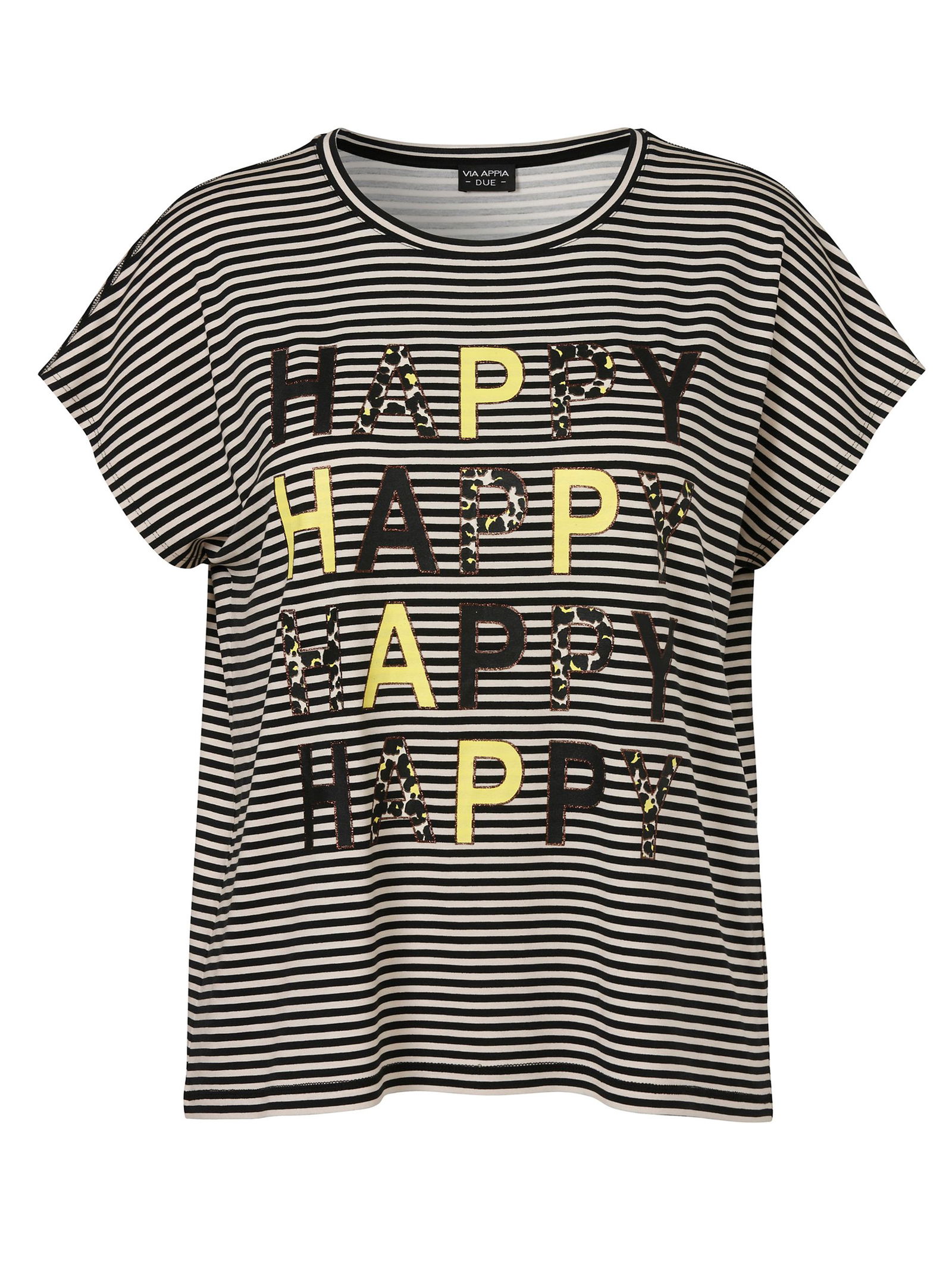 VIA APPIA DUE |  T-Shirt Rundhals 1/2 Arm Druck Motiv | 52 | schwarz multicolor