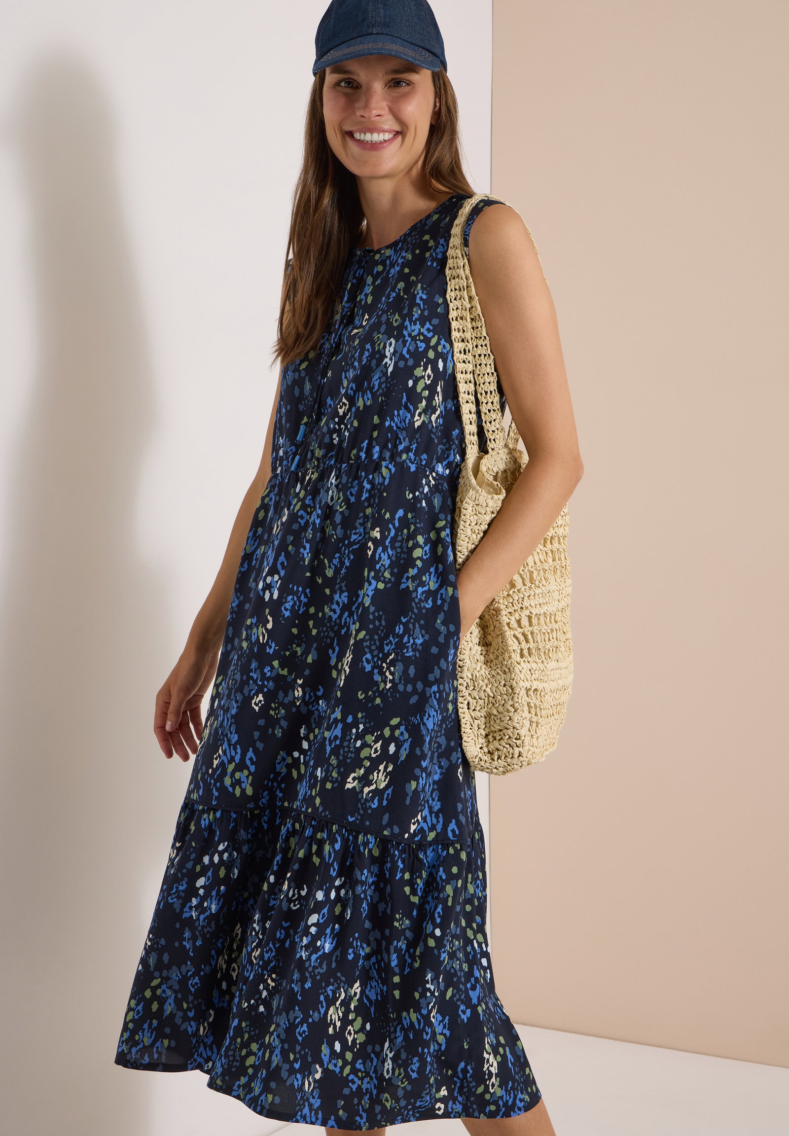 TOS Medi Print Dress, urban dark blue #3
