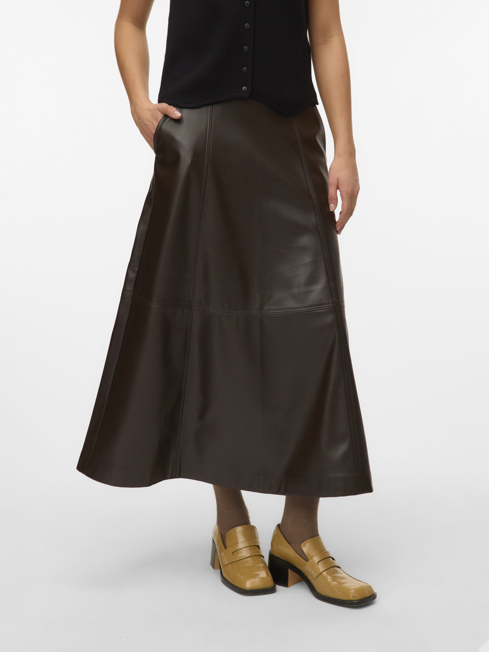 VMOLIVE HW COATED ANKLE SKIRT PRM, Chocolate Torte #2
