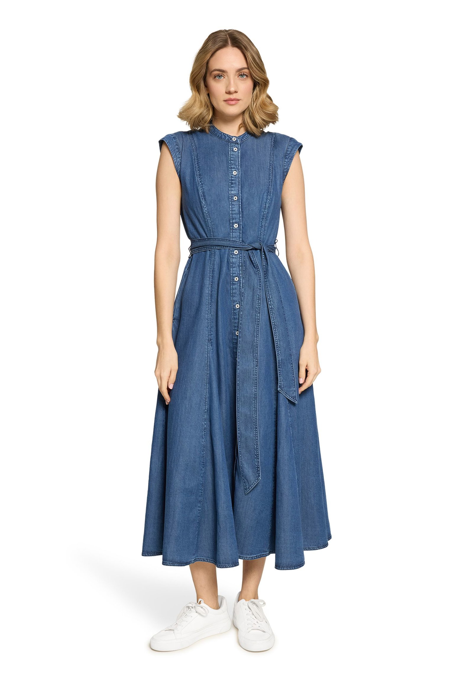 |  Kleid Kurz 1/2 Arm, Middle Blue Denim | 36 | blau