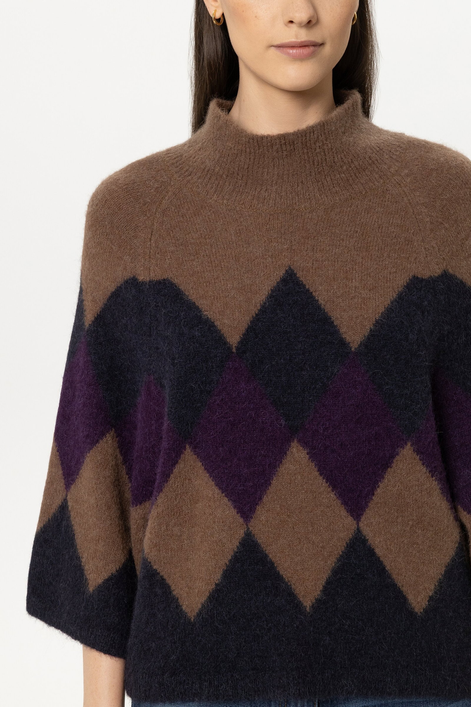 Cape-Pullover mit Muster, winter navy/caramel #4