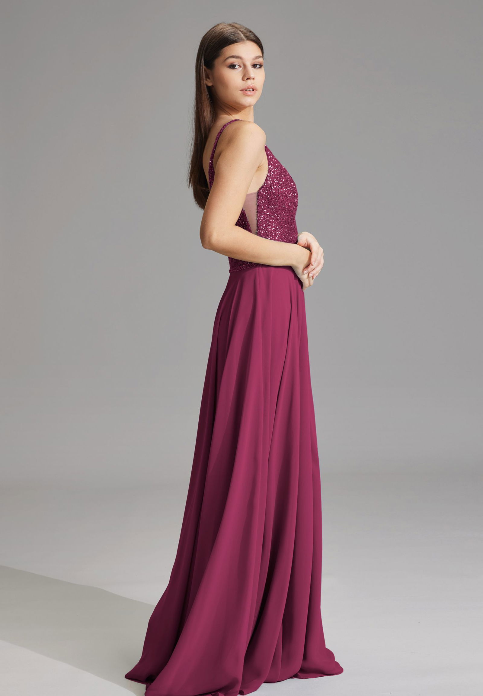 c4015802e2255e9b40dd5de80d5280e3 Hey Kyla Abendkleid aus Materialmix