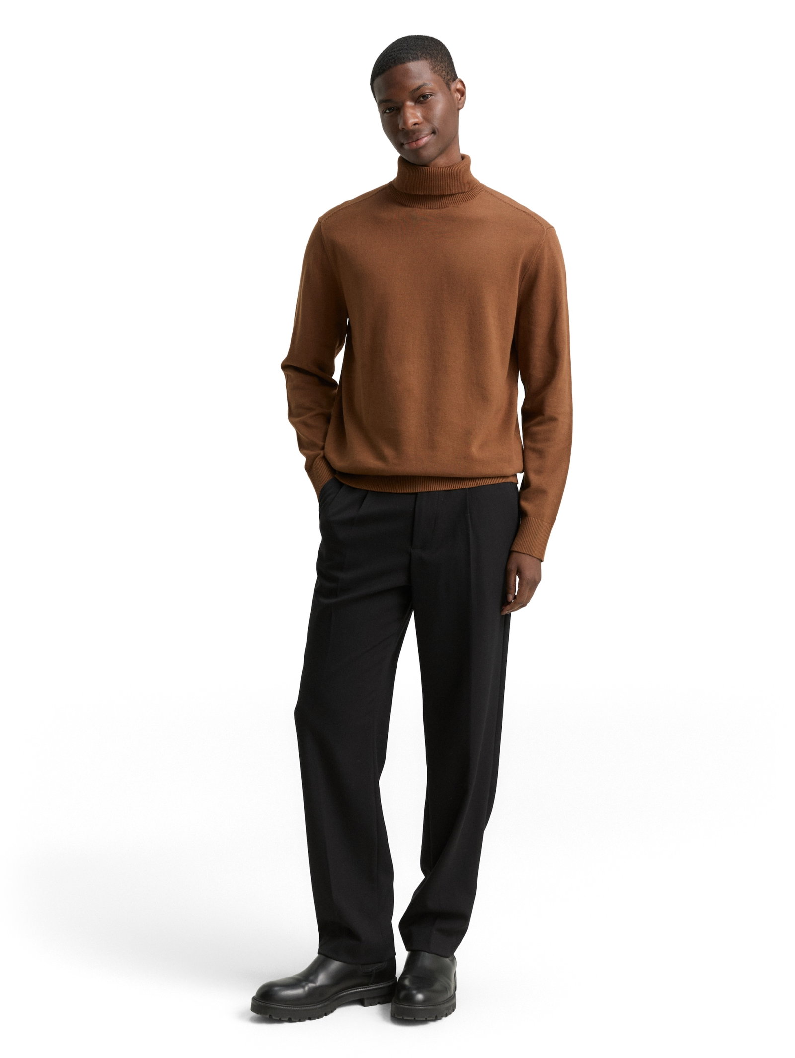 basic turtleneck knit, Golden Clay #3