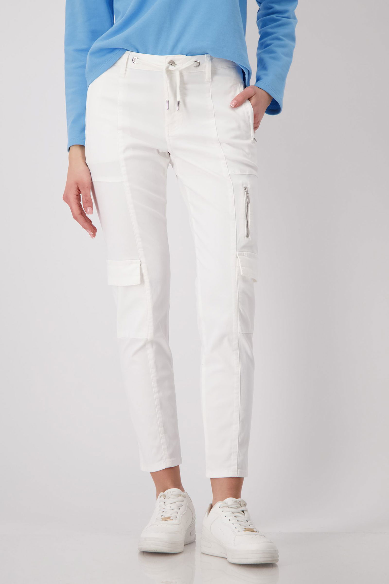 Monari |  Monari Schmale Hose  | off-white