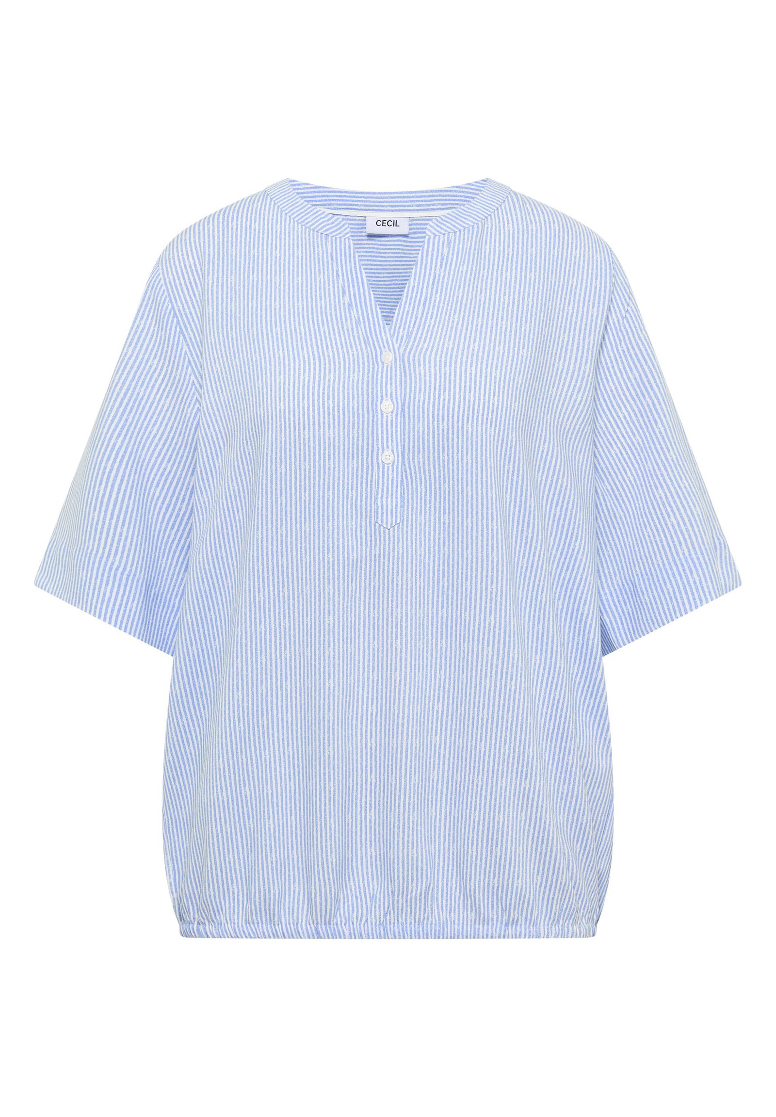 |  TOS Printed Stripe Blouse, blouse blue | L | blouse blue