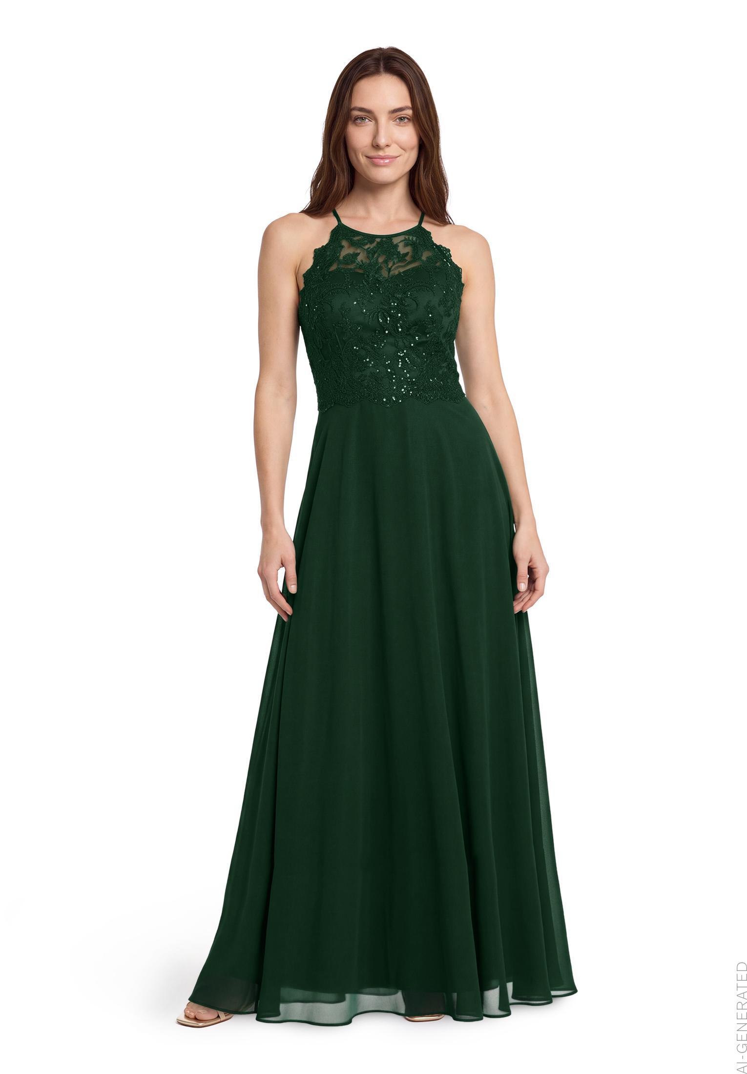 Kleid Lang ohne Arm, Dark Moss #3