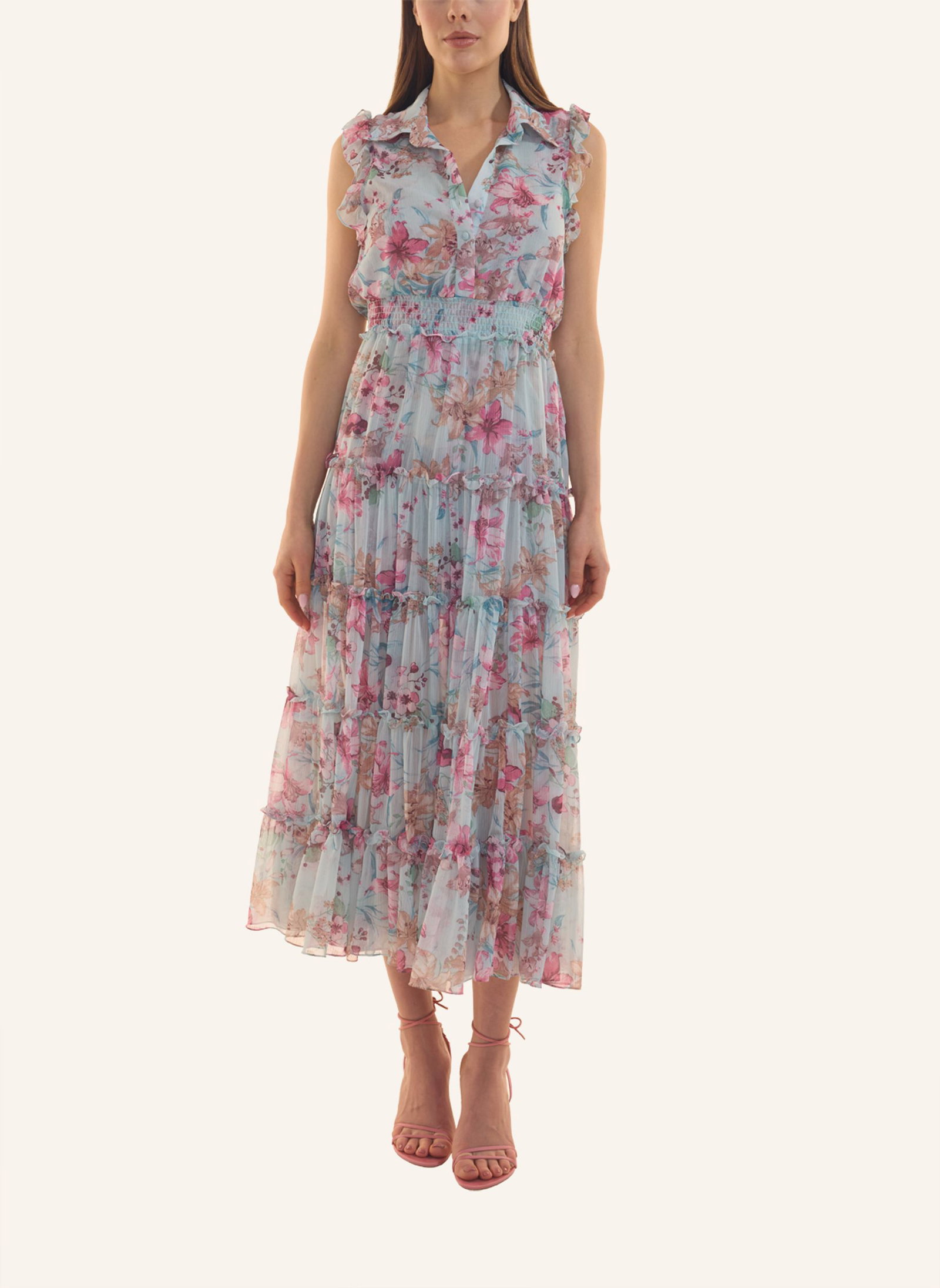 SASAtrend GmbH |  ADLYSH Maxikleid mit Volants | L | 1111_9809