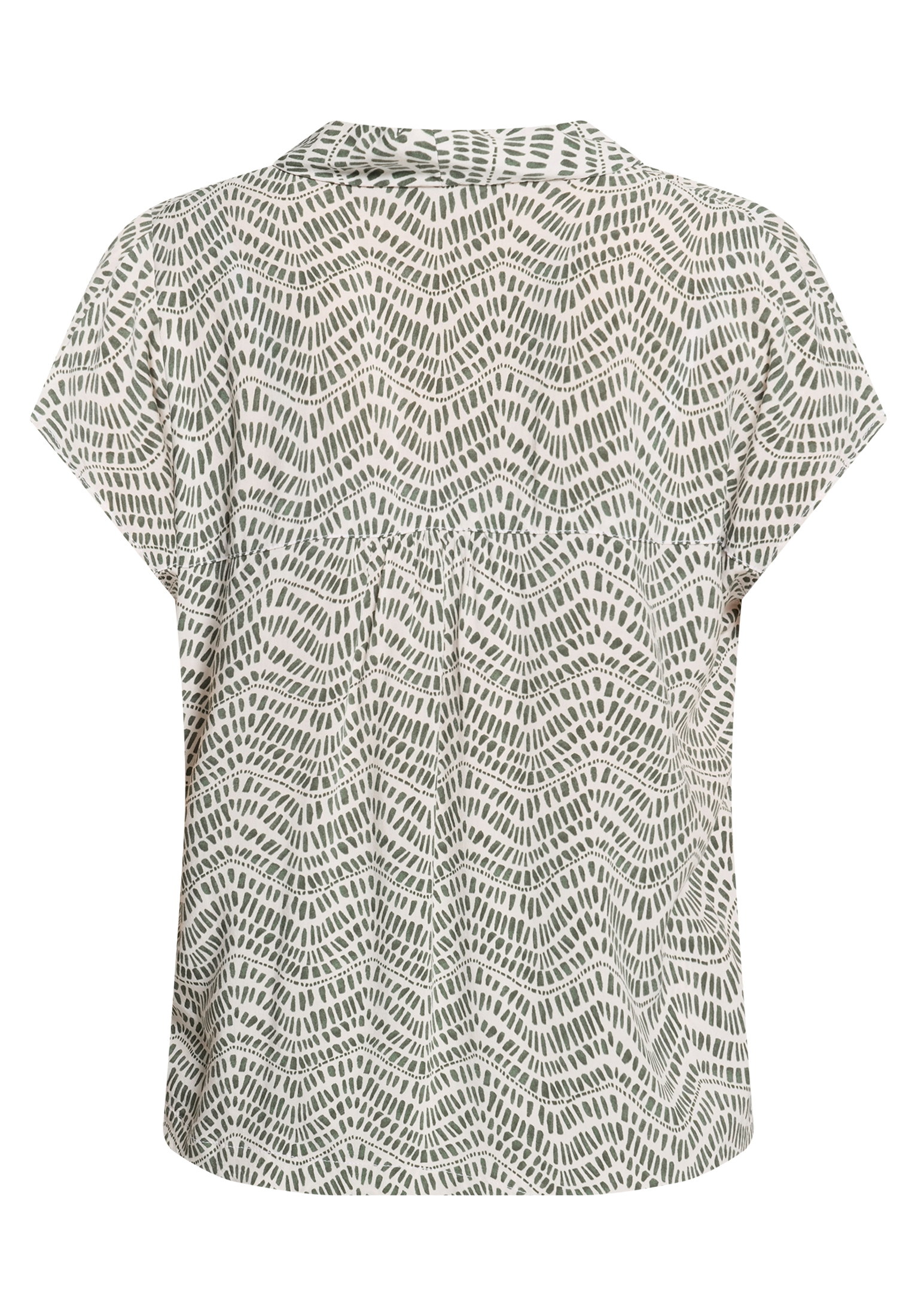 Bluse Kurz 1/2 Arm, Cream/Khaki #2