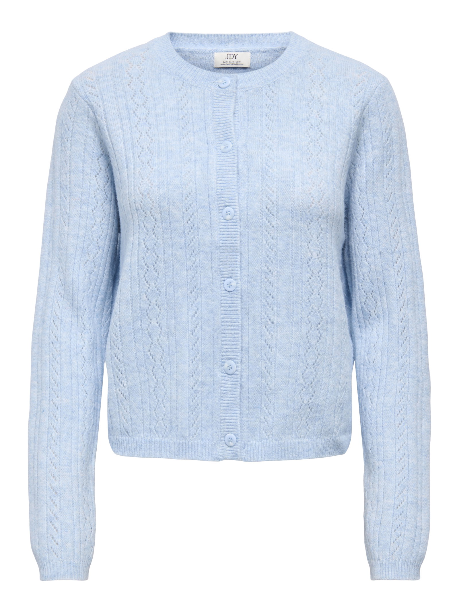 JDYAPRIL LIFE L/S O-NECK CARDIGAN K, Cashmere Blue/MELANGE #1