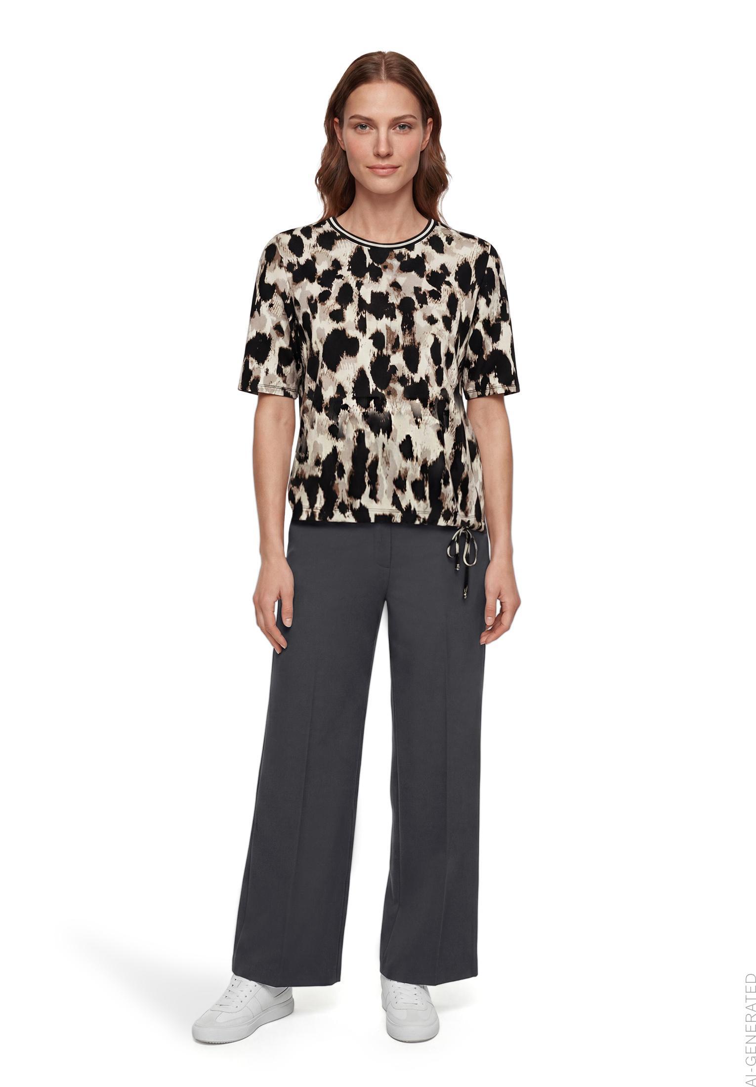 Shirt Kurz 1/2 Arm, Beige/Black #5
