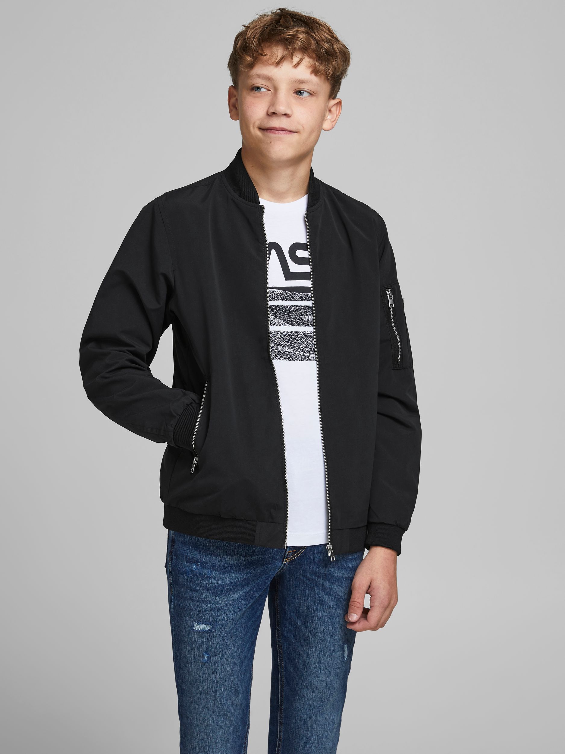 Jack&Jones |  JJERUSH BOMBER NOOS JNR | 152 | black