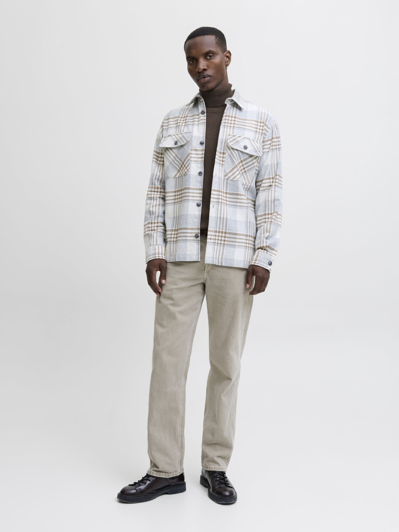 JJEEMIL KNIT ROLL NECK NOOS, Mulch/TWIST #5