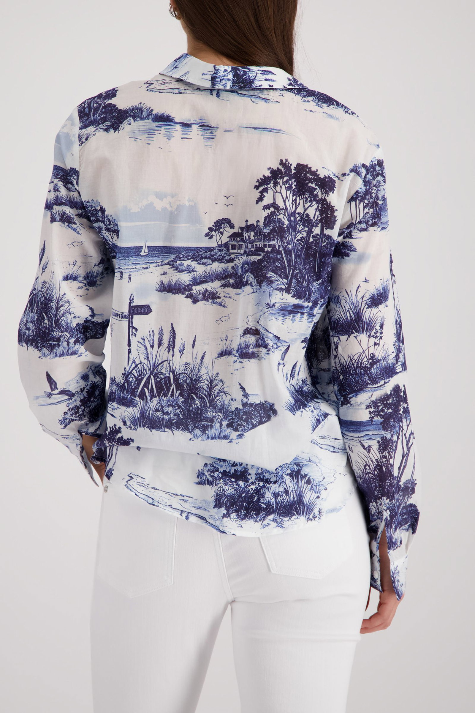 Monari |  Monari Druckbluse  | 36 | marine gemustert