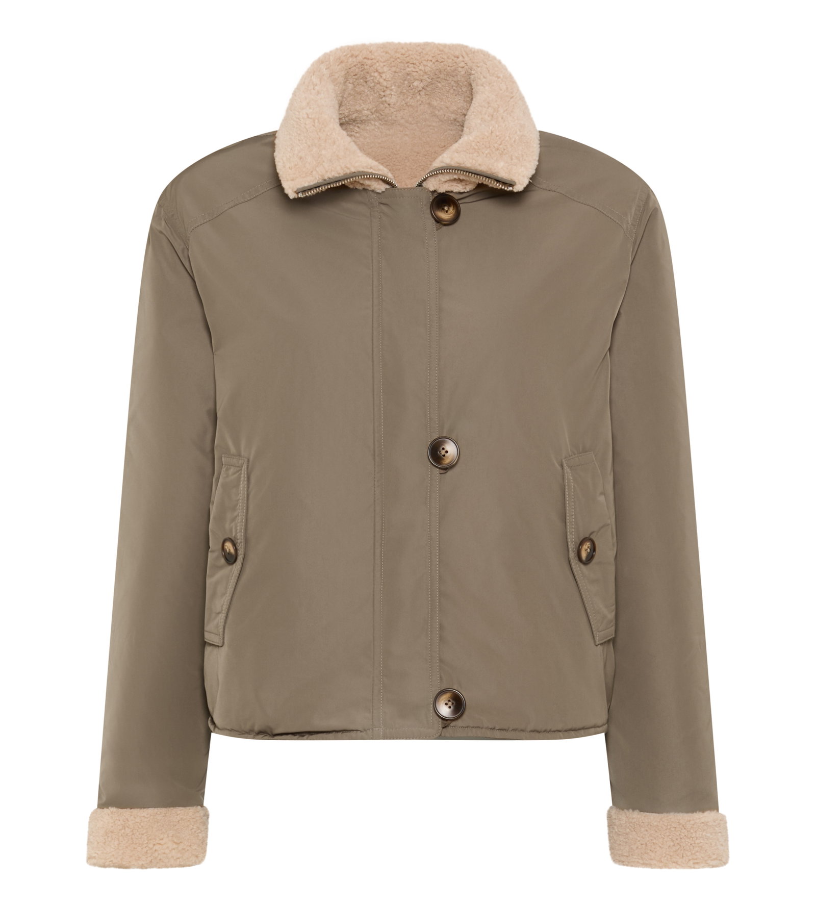 JACKE WEBPELZ, TAUPE #1