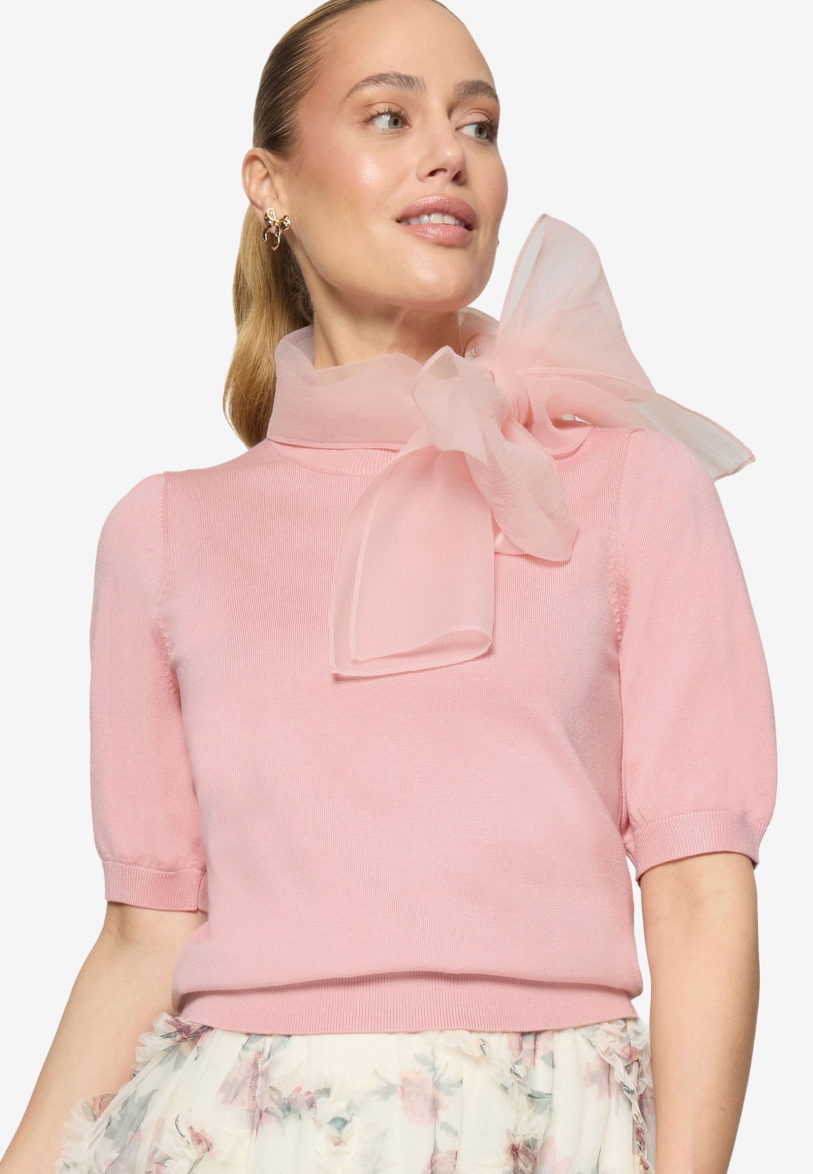 |  Strickpullover Kurz 1/2 Arm, Bridal Rose | 34