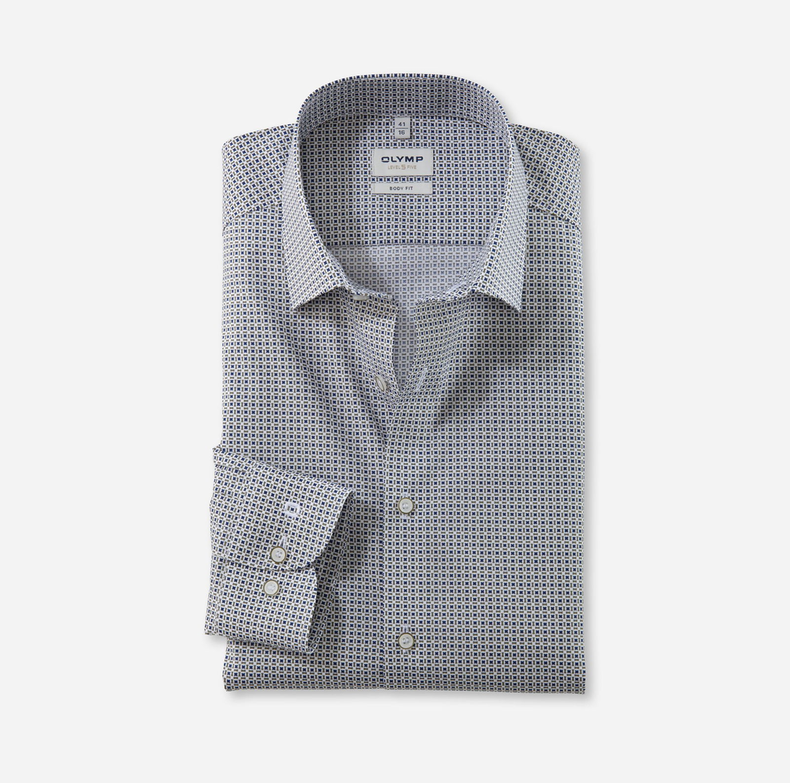 Olymp |  Olymp Hemd Modern Fit  | 42 | oliv