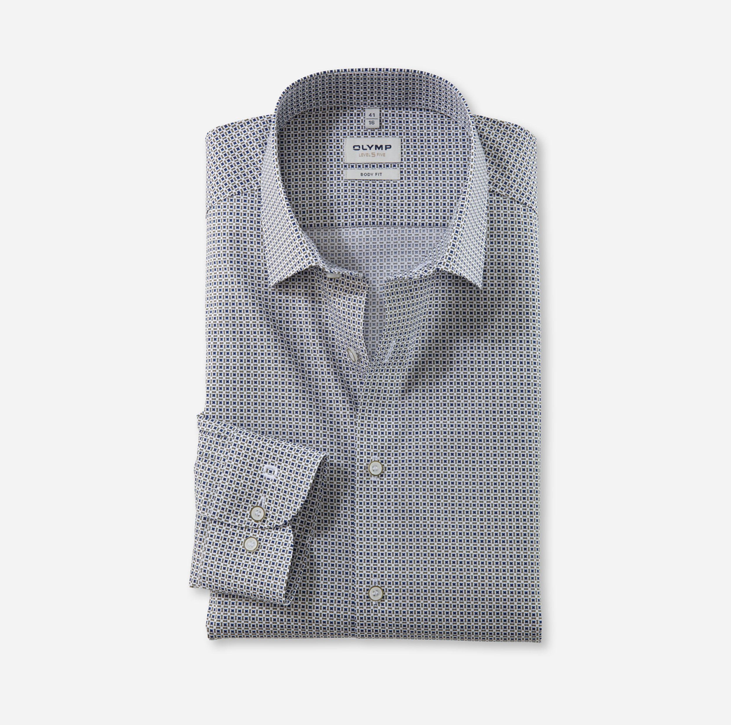 Olymp |  Olymp Hemd Modern Fit  | 42 | oliv