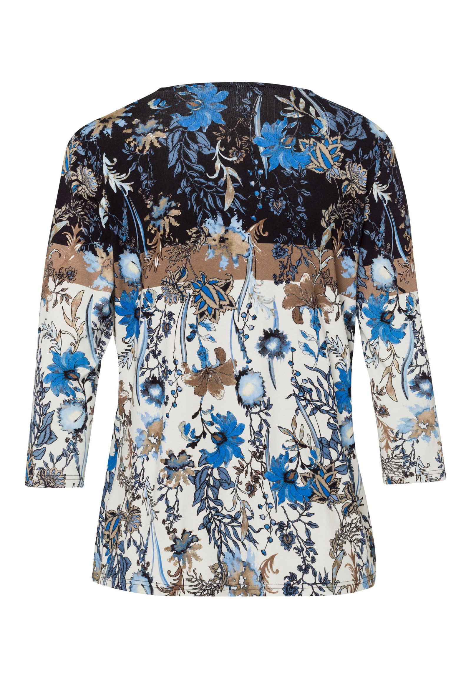 Frank Walder |  Frank Walder Shirt  | 46 | ecru/kobalt/mandel