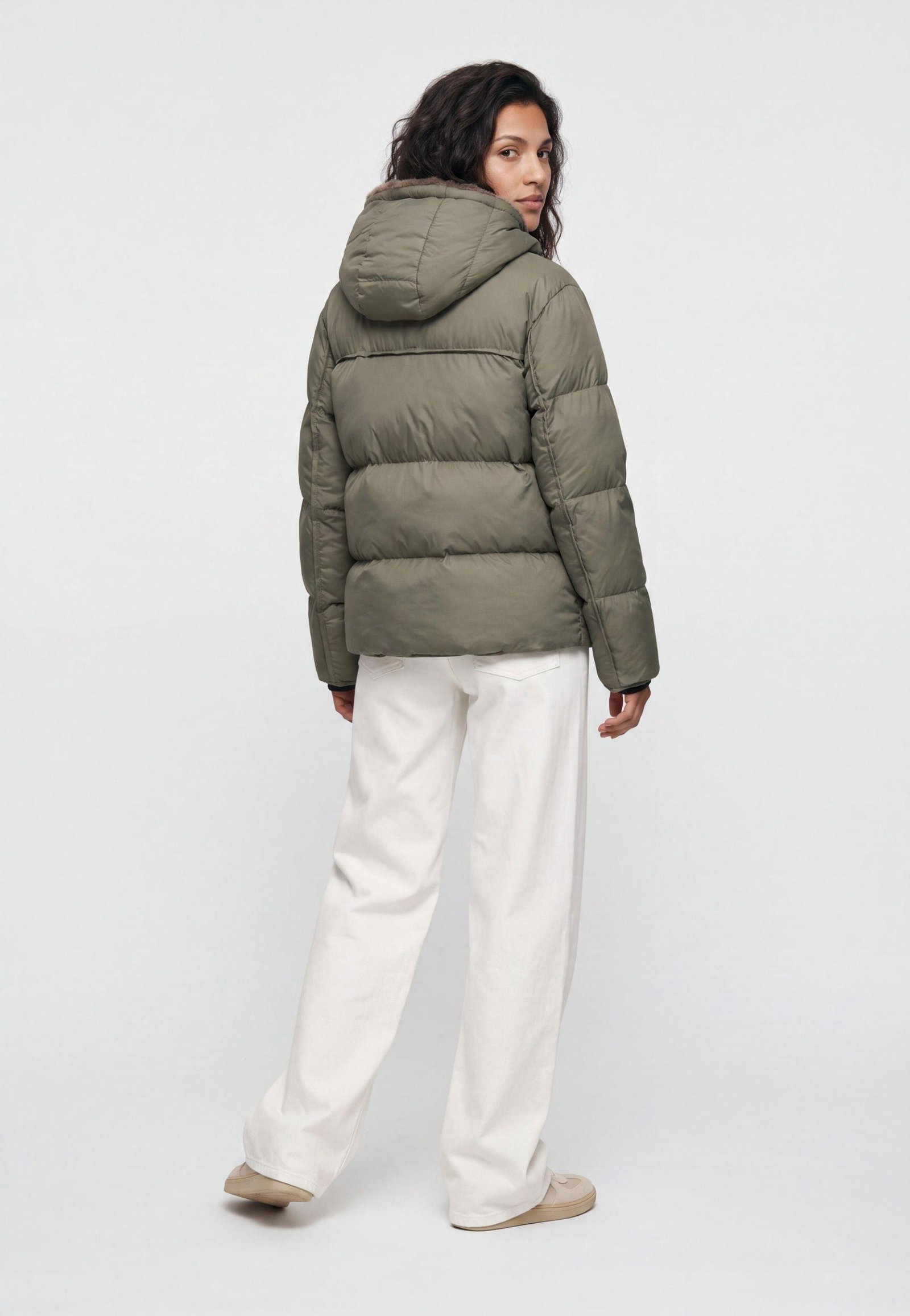 Milestone Daunenjacke MSElsie mit Fake-Fur-Details in Oliv #3