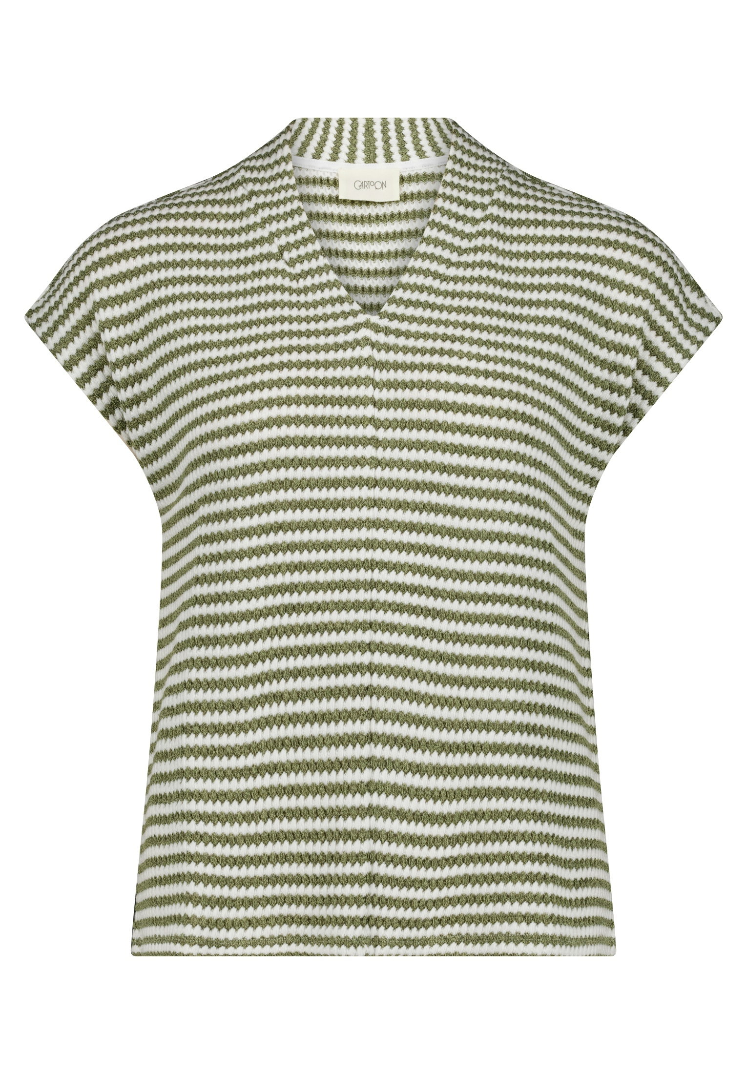Shirt Kurz 1/2 Arm, Cream/Khaki #1