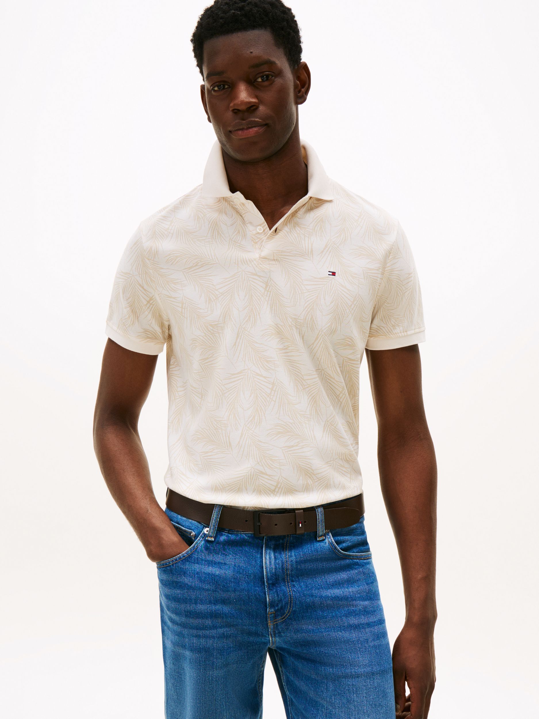  |  LEAF AOP REG POLO, YELLOW | M | ivory petal
