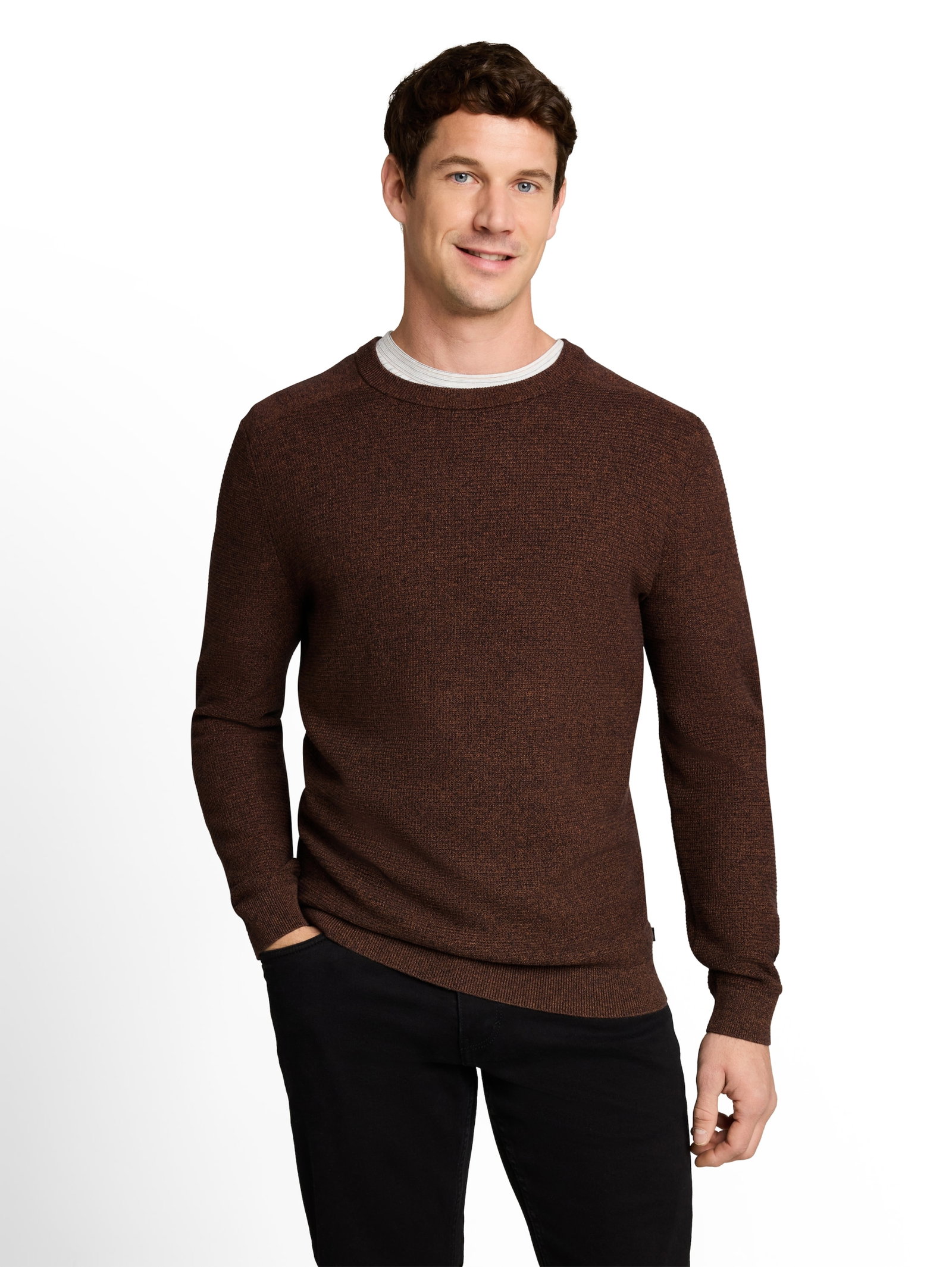 mouline structured crew neck k, mouline camel navy #5