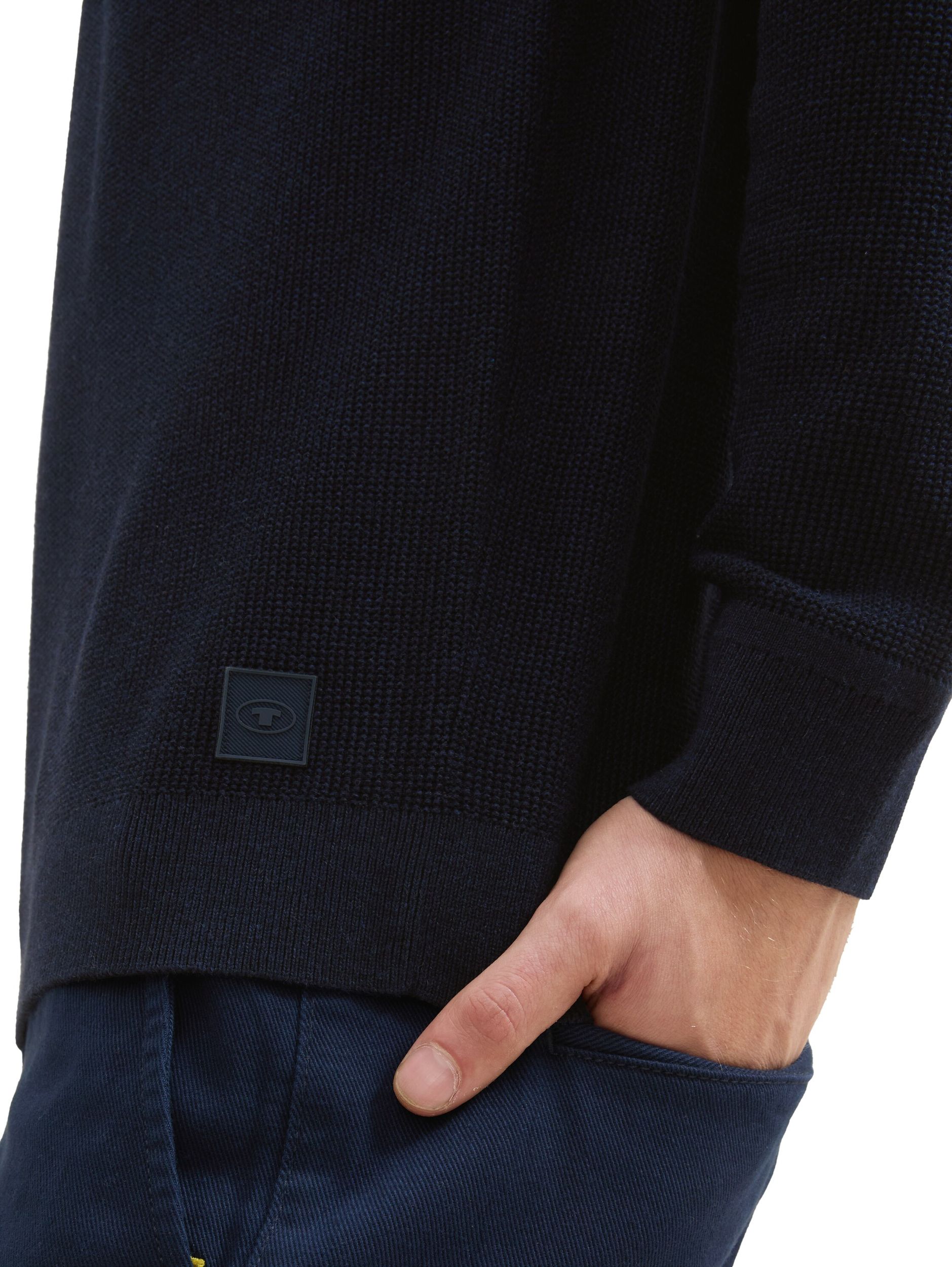  |  structured crewneck knit, Knitted Navy Melange | M | knitted navy melange