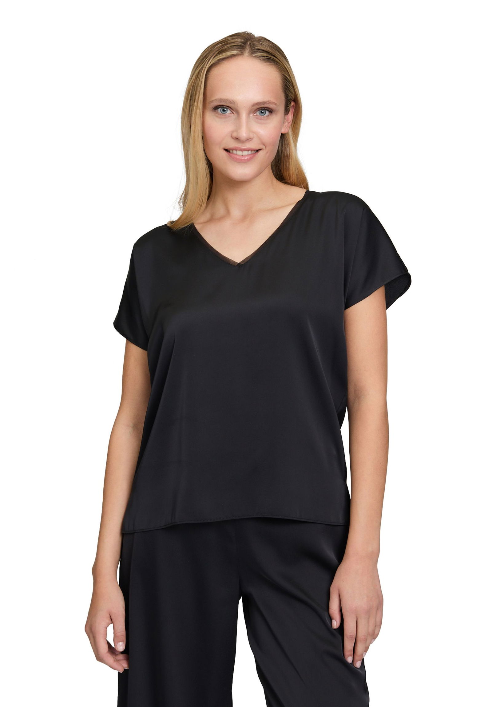 V by Vera Mont |  Satin-Bluse | 46 | schwarz