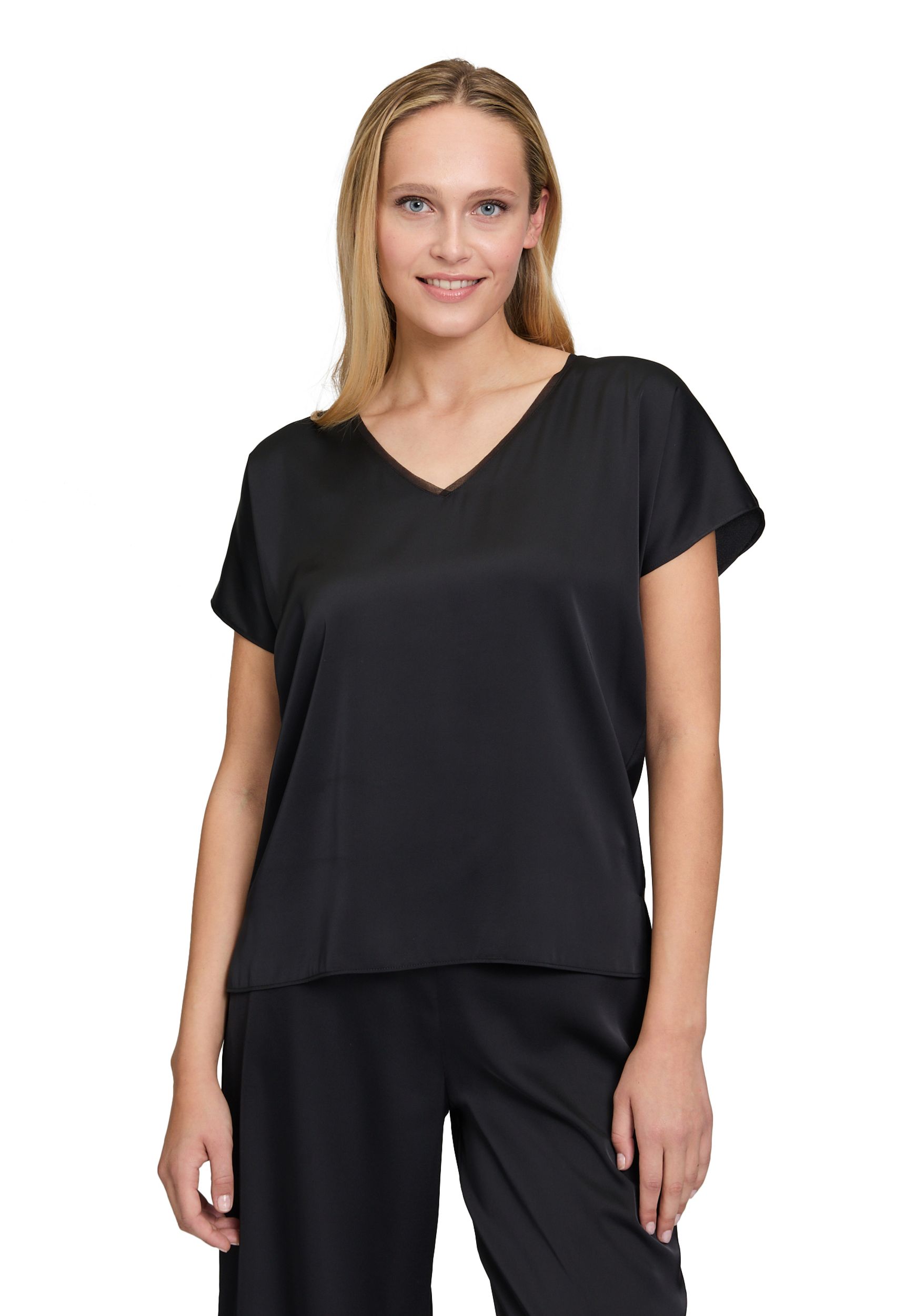 V by Vera Mont |  Satin-Bluse | 46 | schwarz