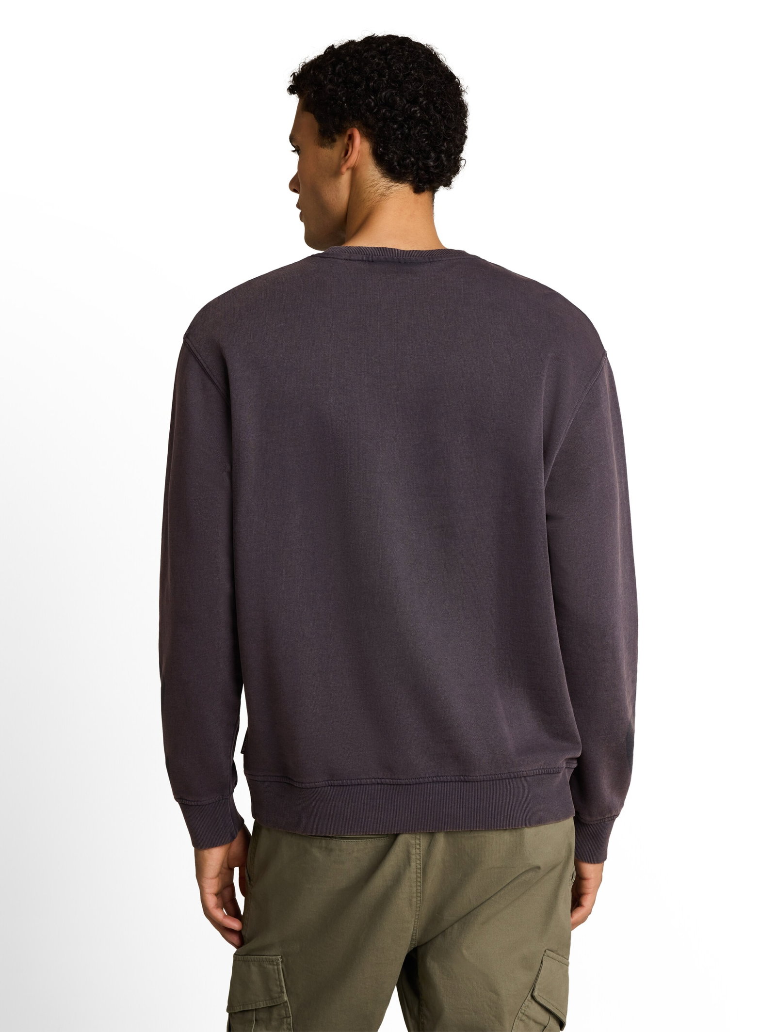 overdye print c-neck sweat, coal grey #4