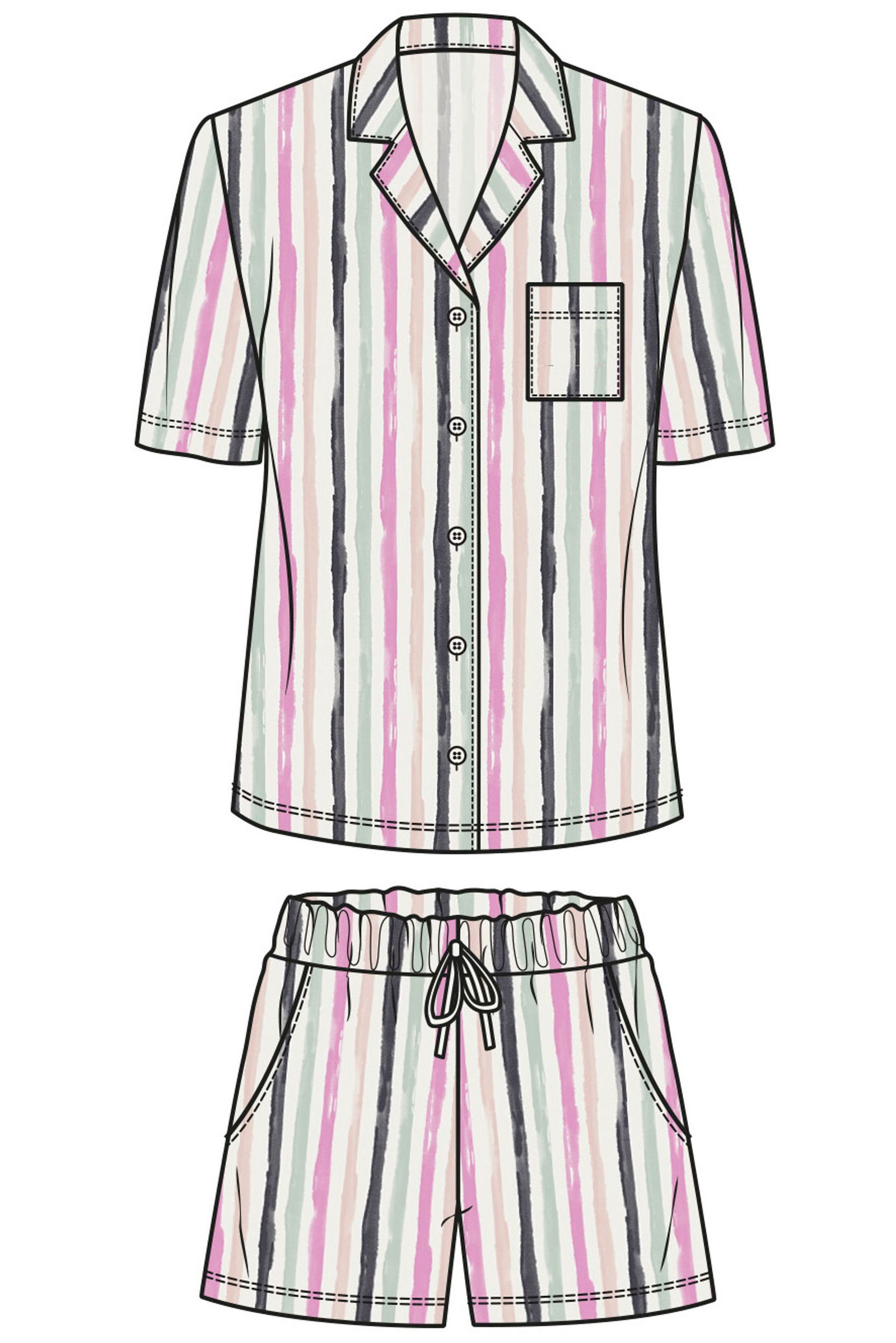 6832bcea8f0071799252d6553328d314 Lascana |  Lascana Nachthemd  | 40/42 | paint stripe