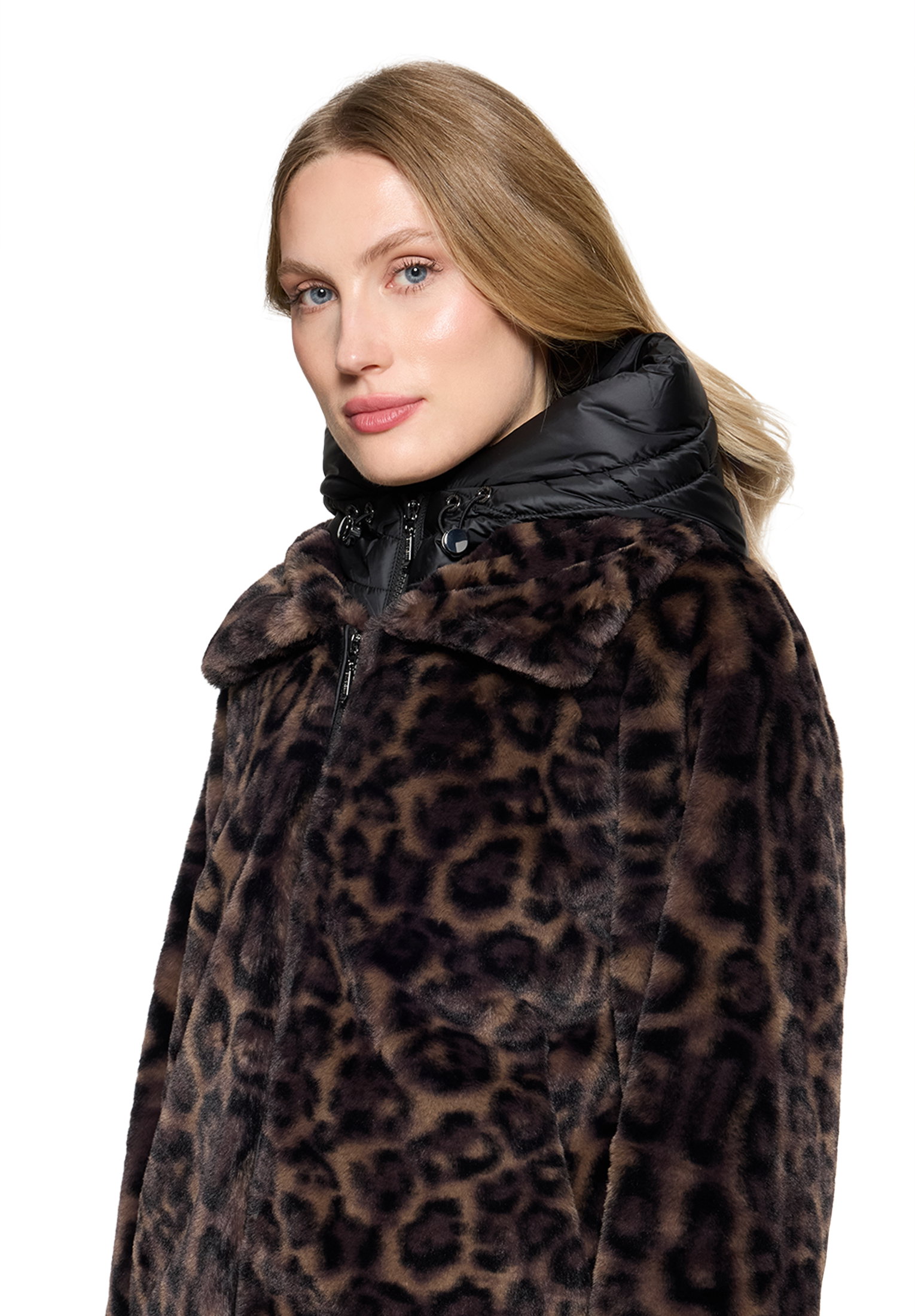 Jacke PlUEsch, Taupe/Black #6