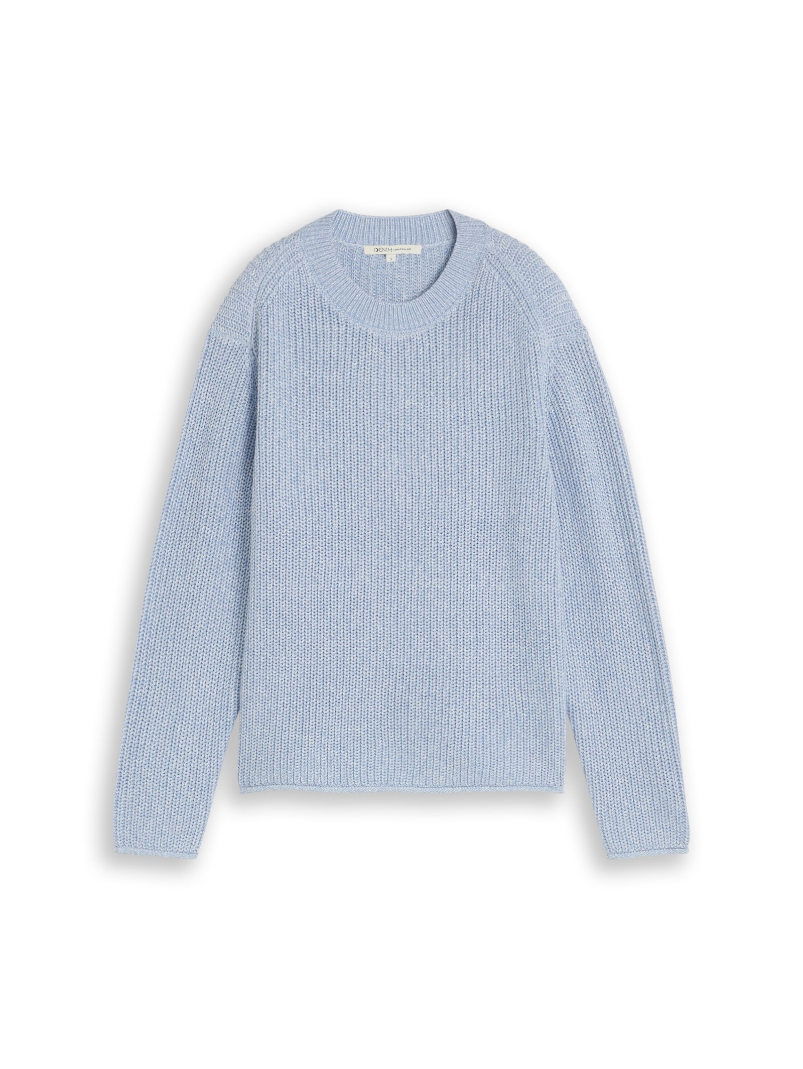 knit mouline crew-neck, foggy blue mouline #1