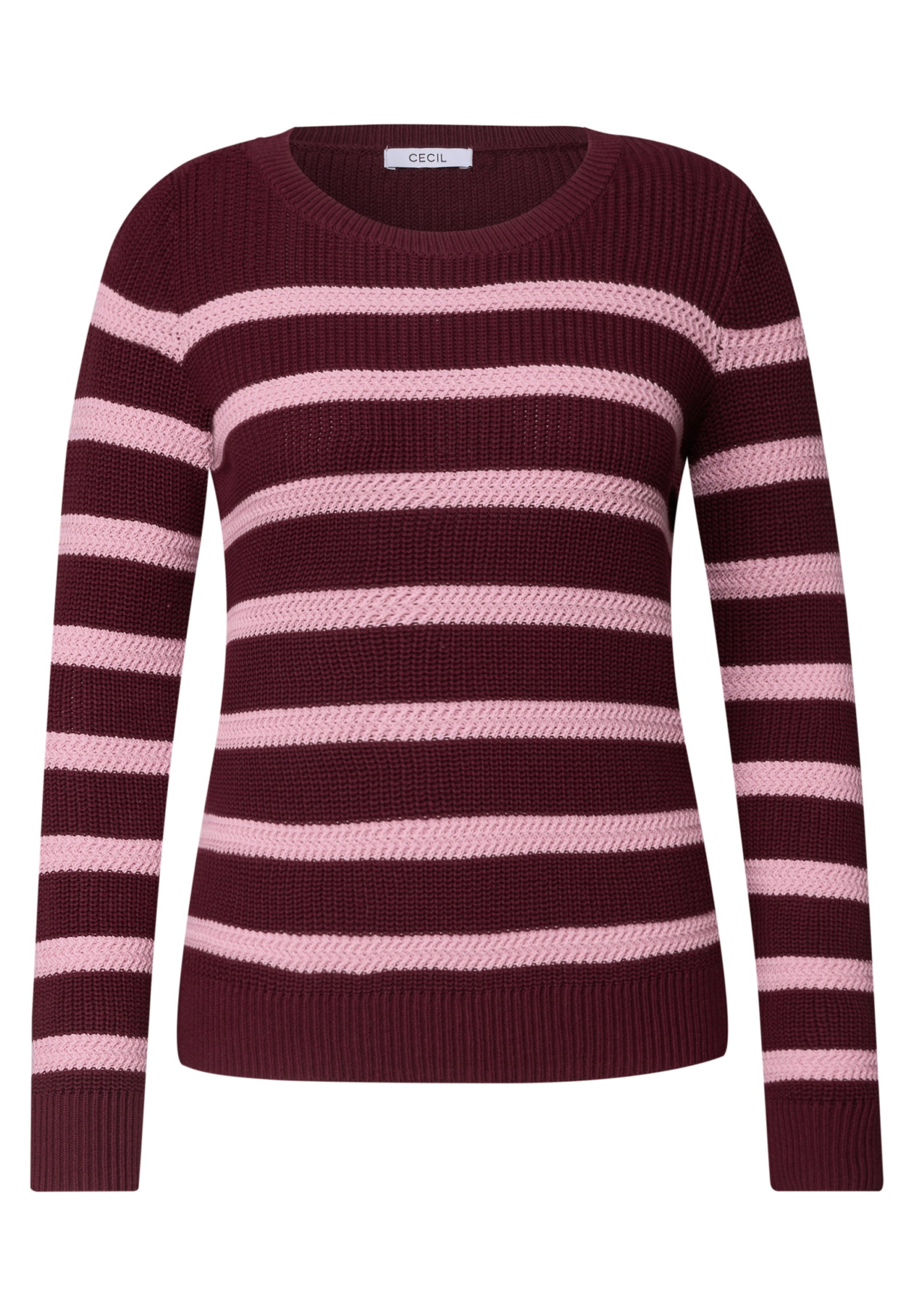 TOS structured stripe, red wine #1