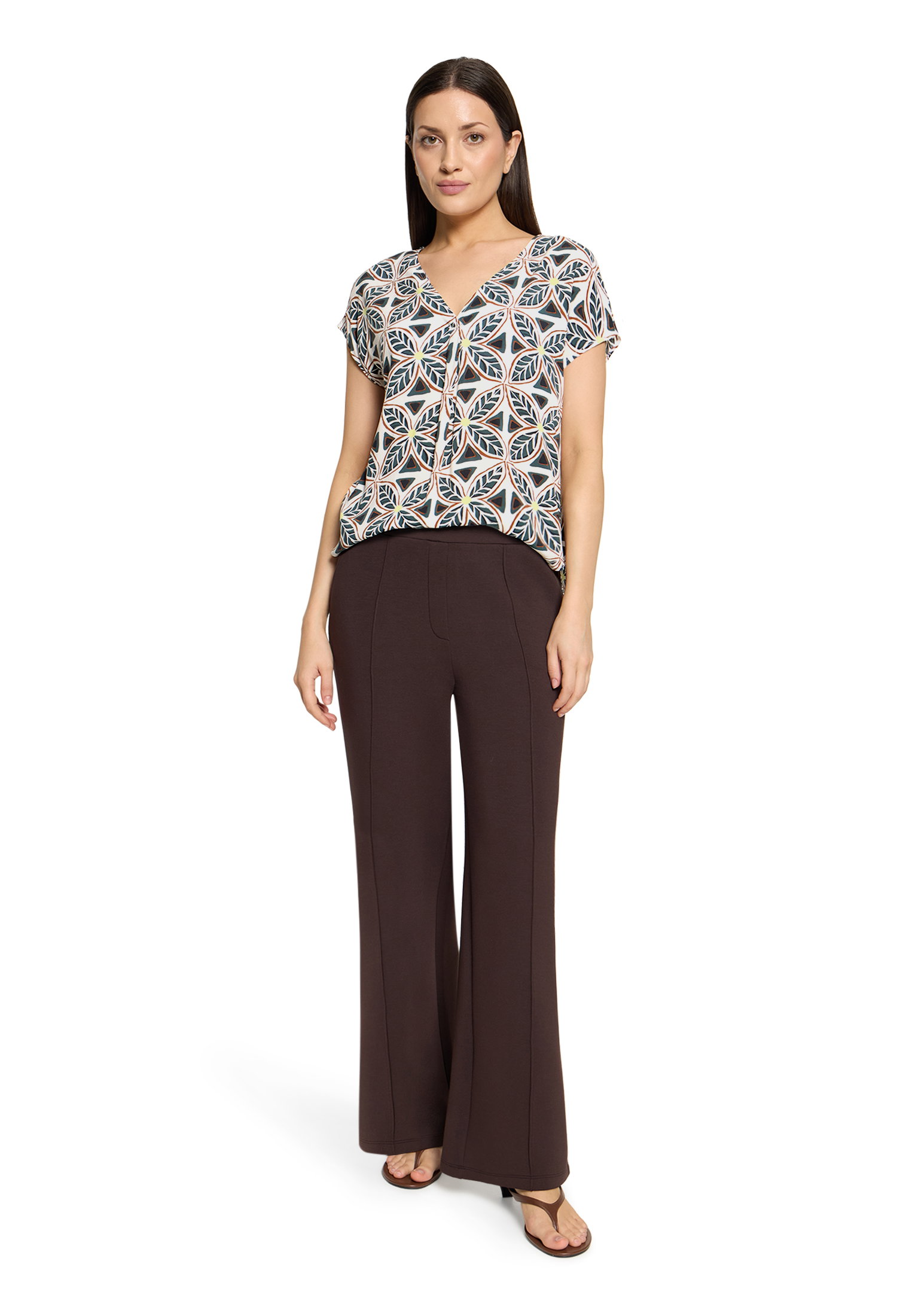 Bluse Kurz 1/2 Arm, Nature/Grey #5