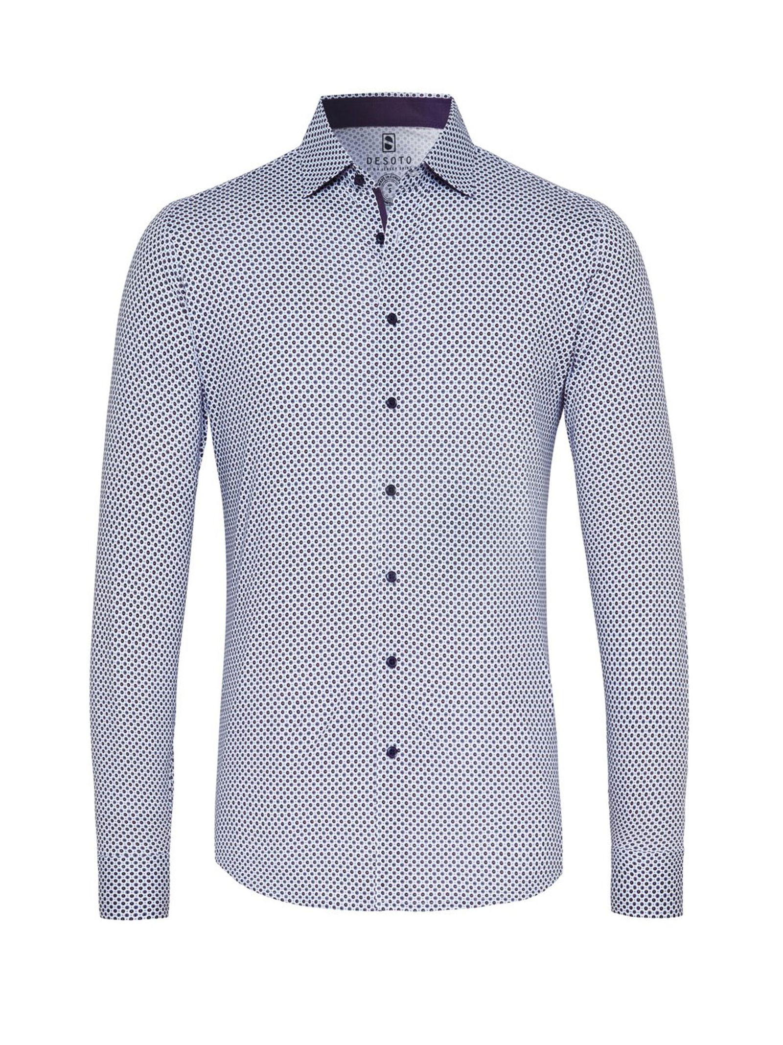 DESOTO |  DESOTO Hemd Slim Fit  | 3XL | white with red and blue dots