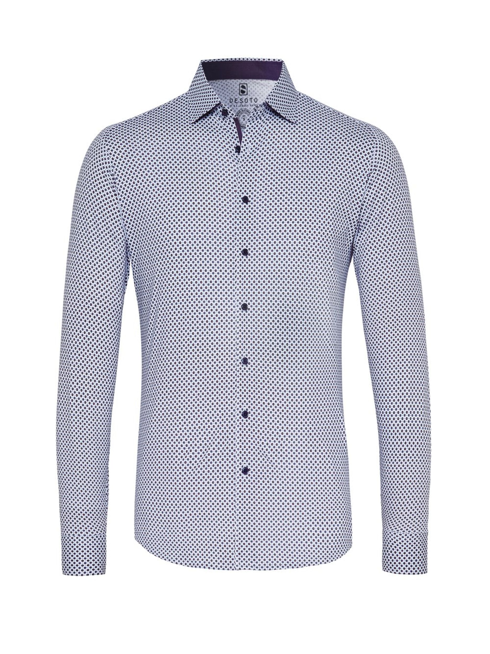 DESOTO |  DESOTO Hemd Slim Fit  | 3XL | white with red and blue dots