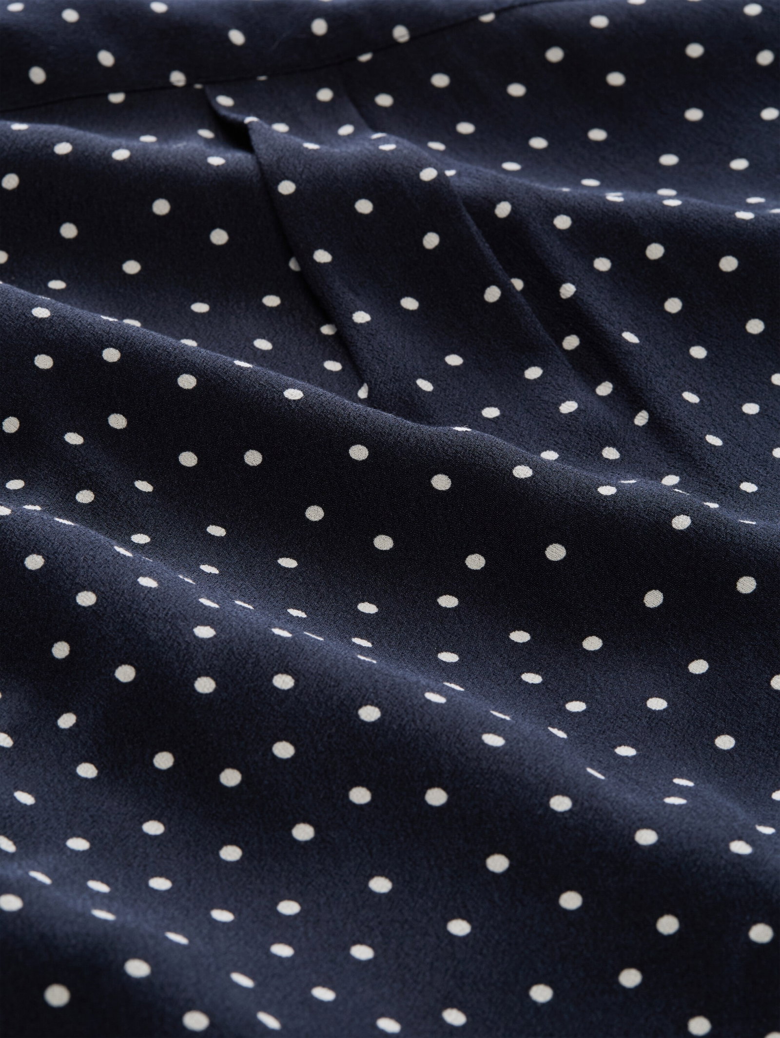 blouse easy longsleeves shape, navy white small dot design #8