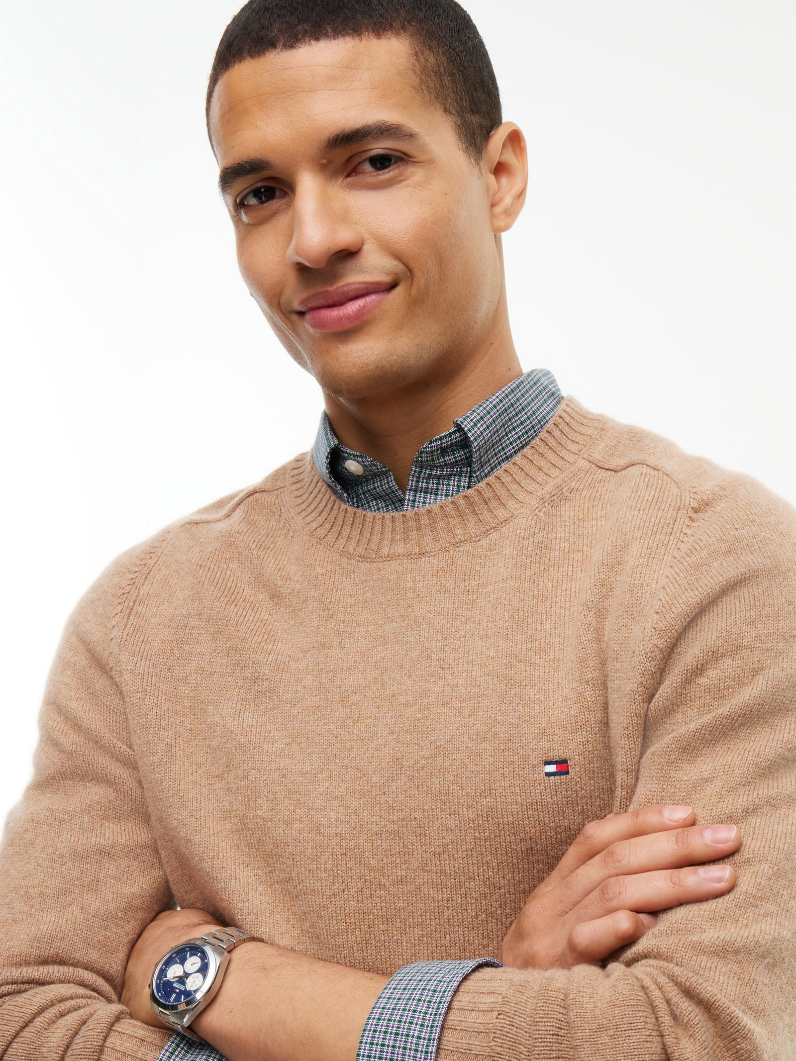 LAMBSWOOL CREW NECK, KHAKI #3
