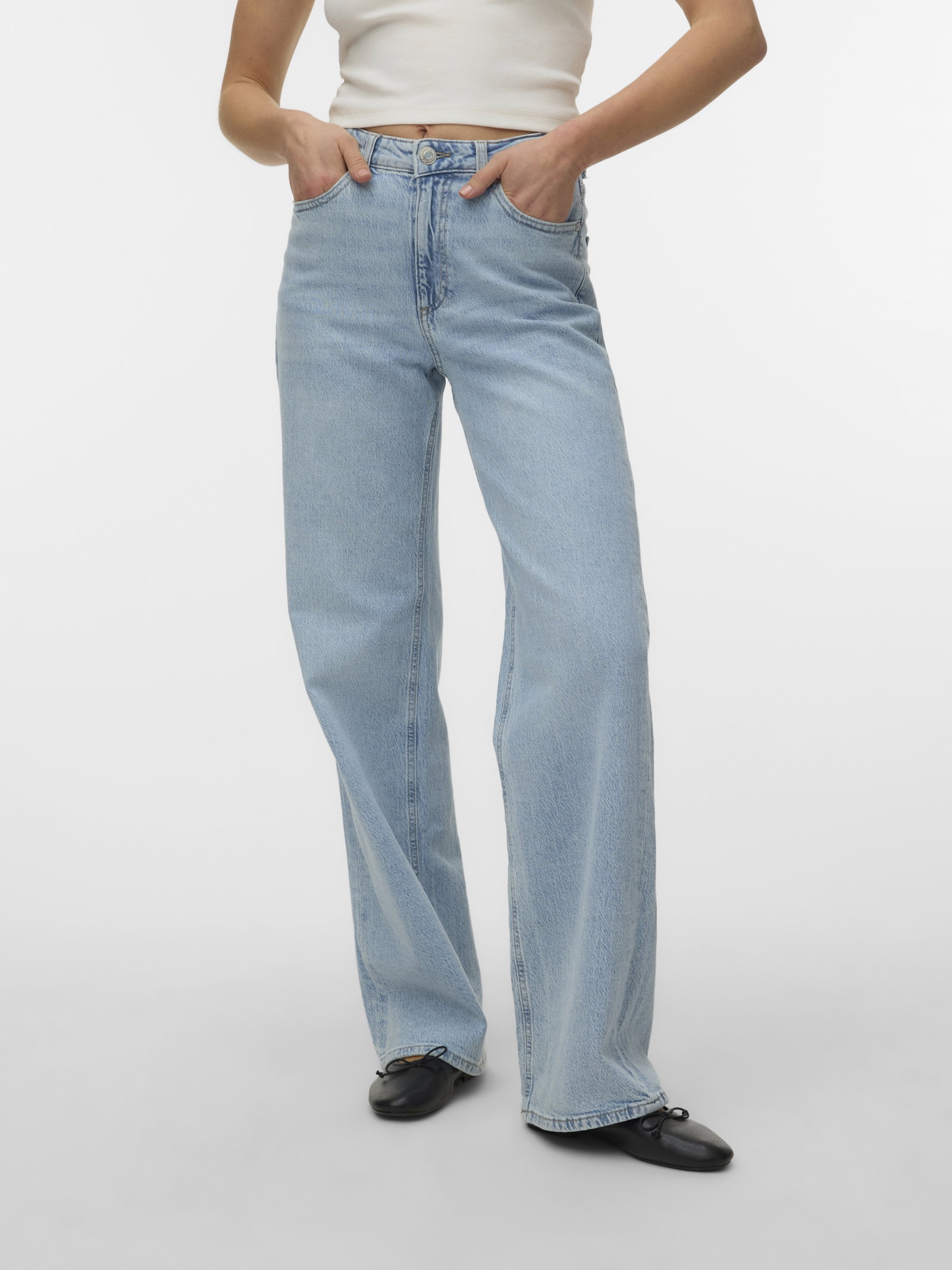 VMTESSA HR WIDE JEANS RA339 GA NOOS, Light Blue Denim #5