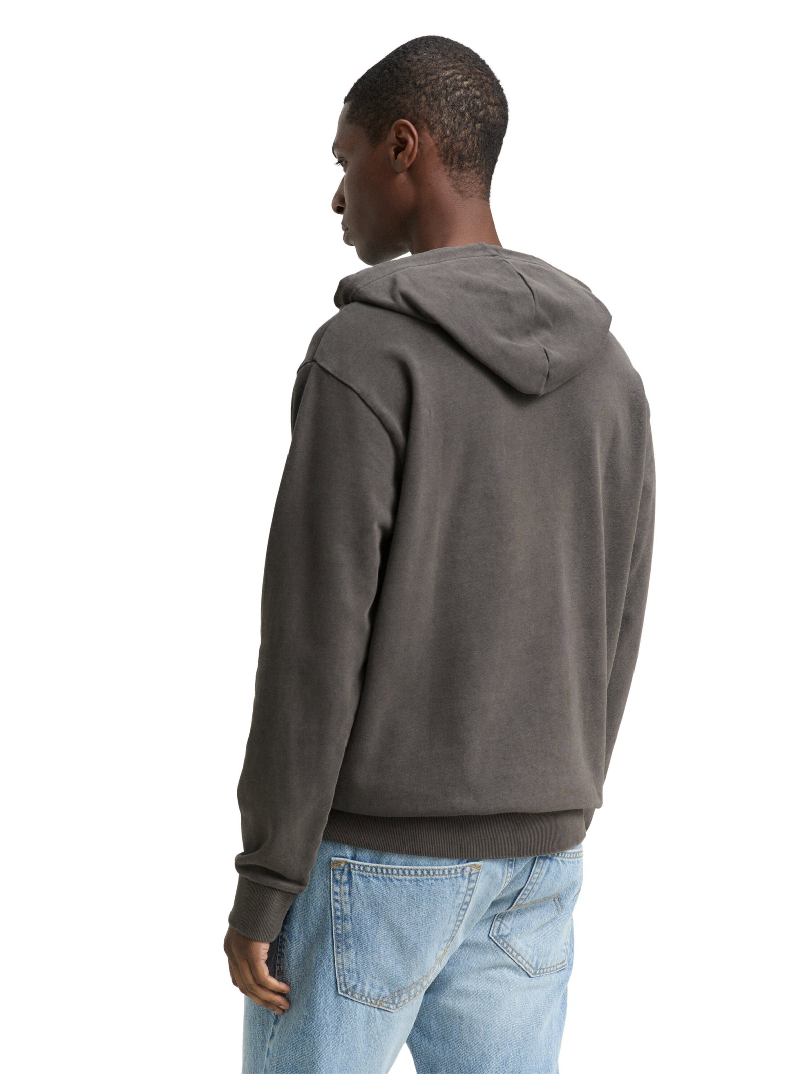 overdyed hoodie with embroider, Black #4