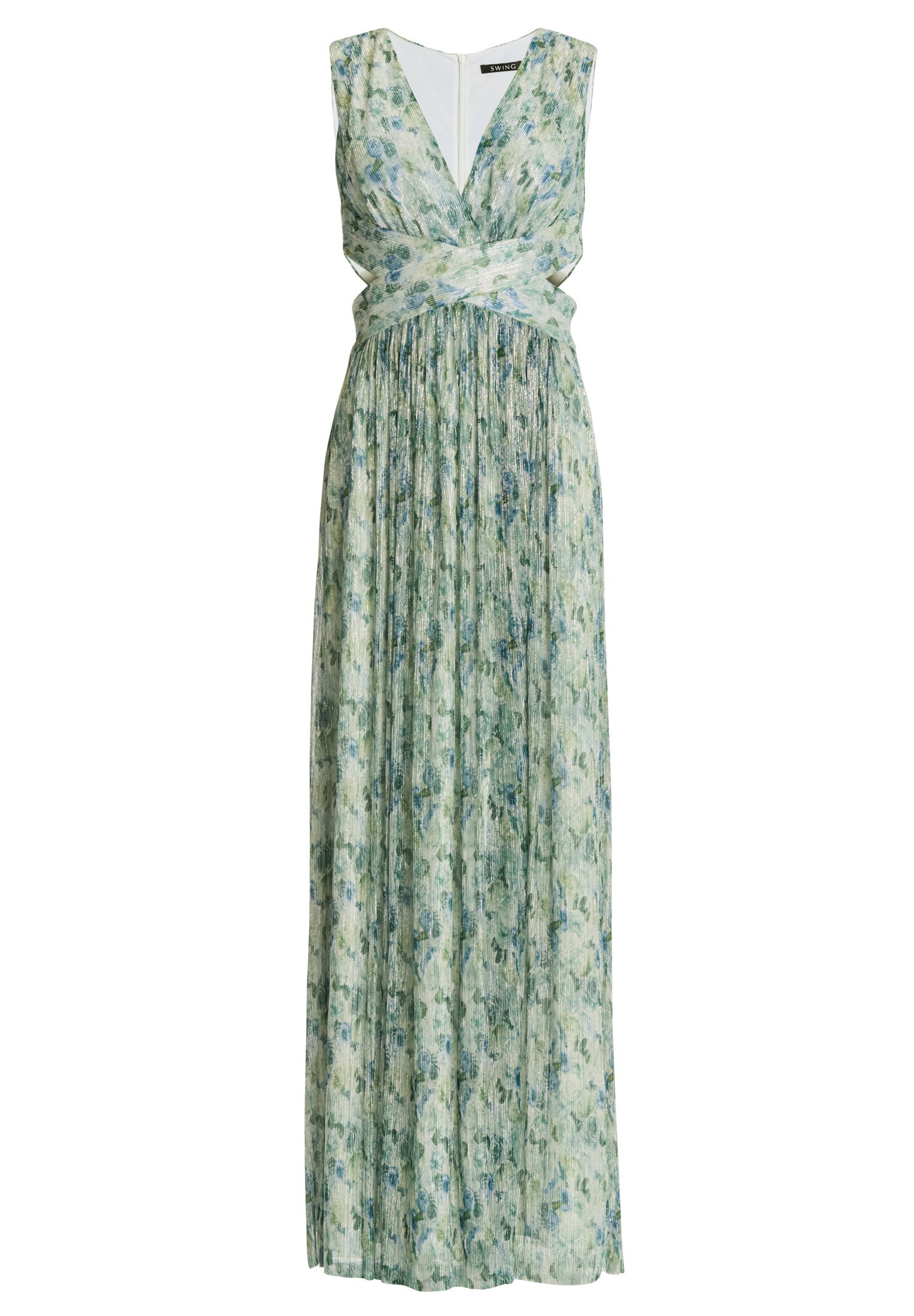 Swing Abendkleid aus bedrucktem Plissee #1