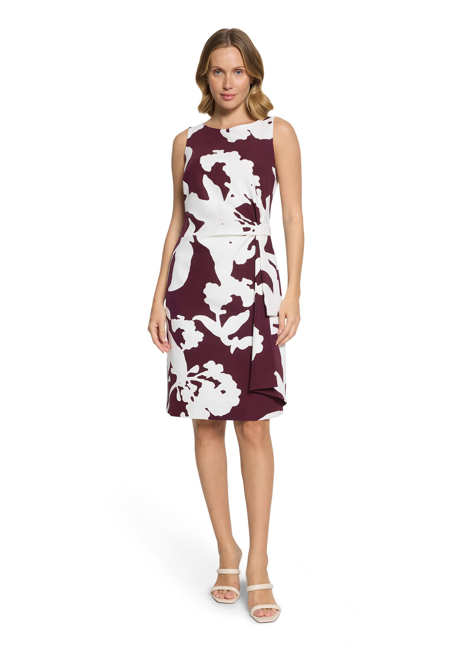 Kleid Kurz ohne Arm, Dark Red/White #3