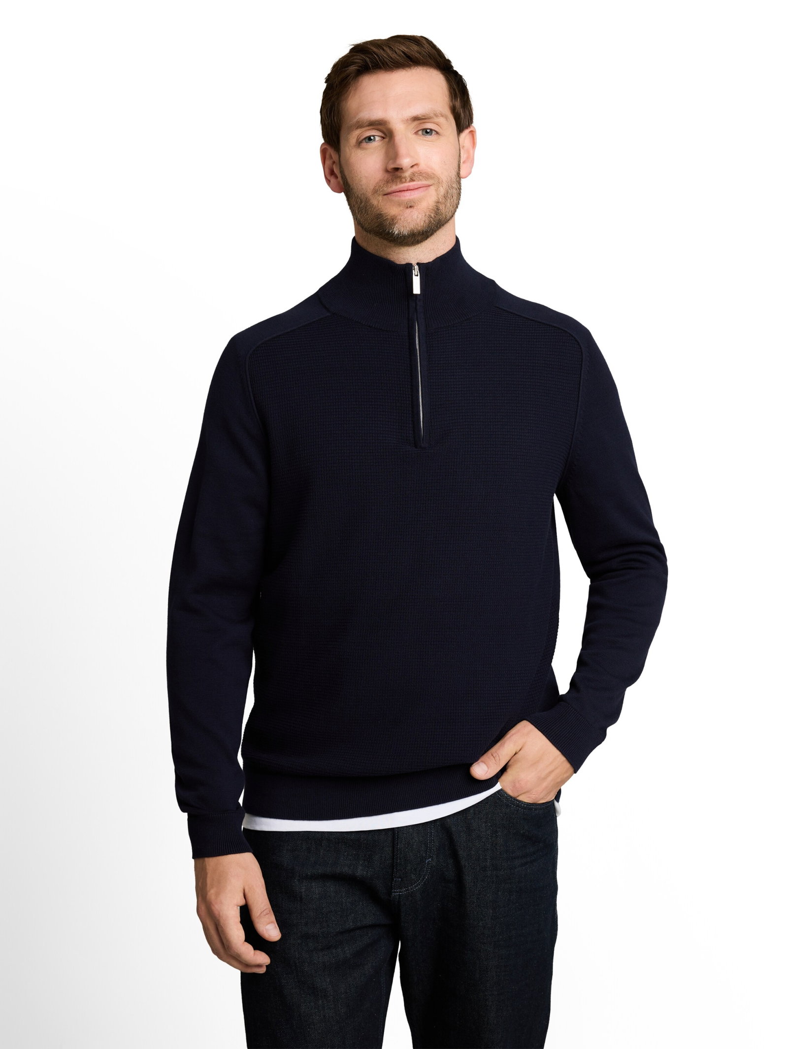 basic knit troyer, sky captain blue #6